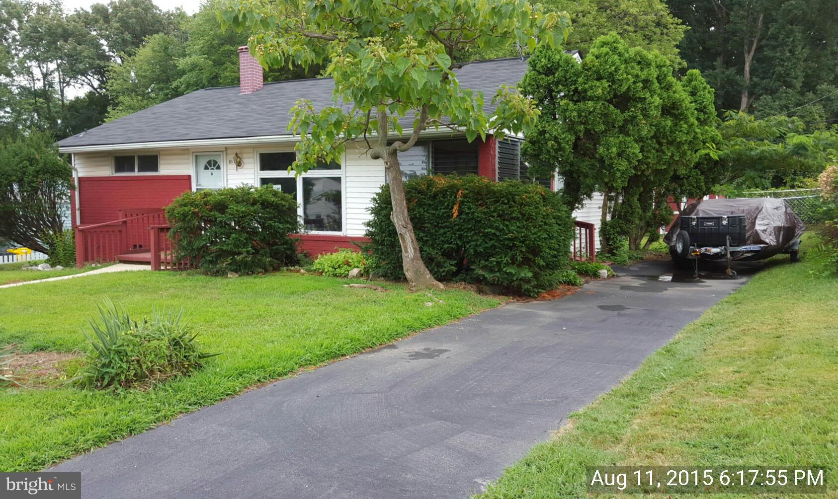 Great 1 level home that could use some updating, but a great value for you to come in and make the home exactly the way you would like. Super convenient location just below 695. The home offers a lush and mostly level yard in the rear, and a large shed. Come take a look, and bring your best offer! Sold as-is, where-is.