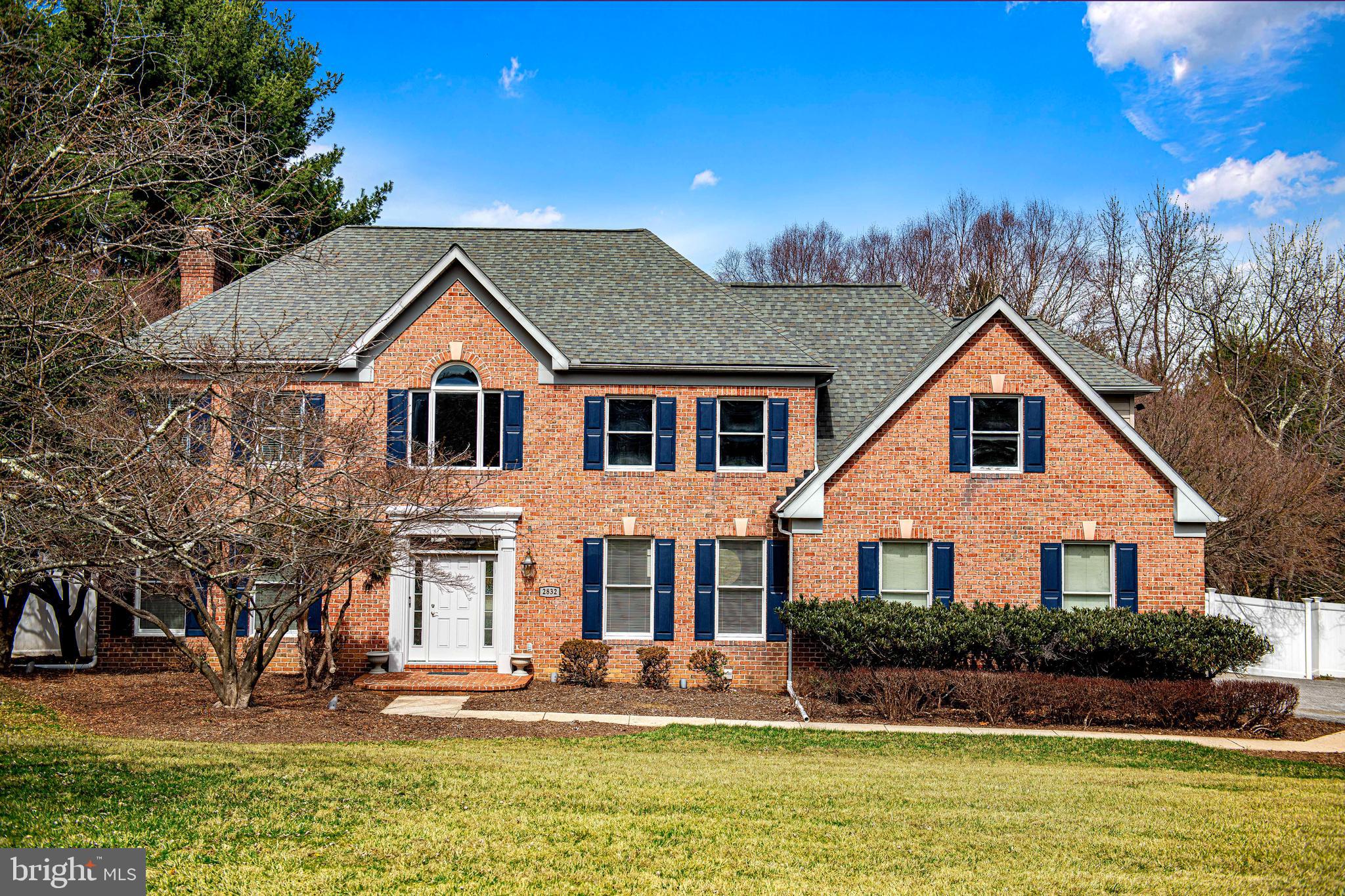 This spacious 4 bed 3.5 bath brick home is beautifully set on 1.47 acres. Features a bright and inviting floor plan with a magnificent two-story foyer, large family room with brick fireplace, formal dining room, and a formal living room/study. The huge kitchen features stainless steel appliances, double wall ovens, and a breakfast nook with beautiful bay windows and lots of natural light. Hardwood floors and 9-foot ceilings throughout first floor. The second floor boasts an oversized primary suite with sitting area, large walk-in closet, and a gorgeous, newly upgraded spa-like bathroom with freestanding soaking tube, large, tiled shower, and his and hers vanities with marble counters. Additional second floor bath is also recently upgraded with matching marble counters and skylight. The fully finished basement features a second wood-burning fireplace, full bath, and walkout. Attached three car garage offers ample space for parking and storage. The spacious backyard with newly installed privacy fencing is ideal for kids, pets, and outdoor living. This home is sure to appeal to those who desire a peaceful, serene setting!