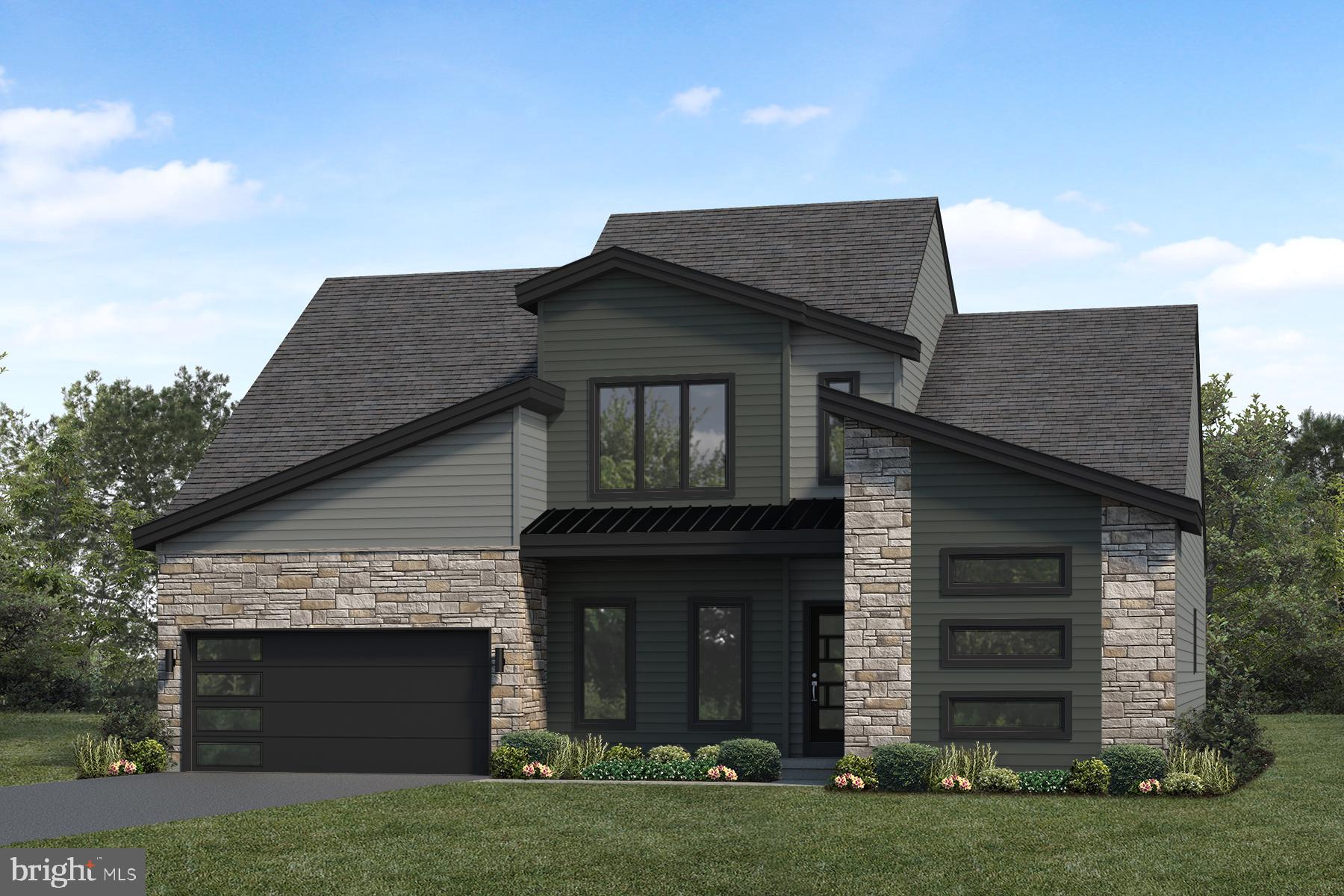 DESCRIPTION: UNDER CONSTRUCTION – AVAILABLE THIS SUMMER: This thoughtfully designed 2-story home with a first-floor owners’ suite features a stylish modern exterior and a grand 2-story foyer and family room. The 2-car garage opens to a spacious mudroom complete with built-in lockers and laundry room access. Stylish vinyl plank flooring flows from the foyer throughout the main living areas. To the front of the home is a versatile study and formal dining room for convenient entertaining. The kitchen, well-appointed with stainless steel appliances, quartz countertops, a tile backsplash, and large island and pantry, opens to a sunny breakfast area with access to the rear patio. Adjacent to the kitchen is the bright family room warmed by a sleek electric fireplace with an accent wall that makes a stunning focal point in the room. The spacious owner’s suite on the first floor includes a private bathroom with a tile shower, double bowl vanity and an expansive closet. On the 2nd floor there are 2 additional bedrooms, a full bathroom, and a spacious loft.