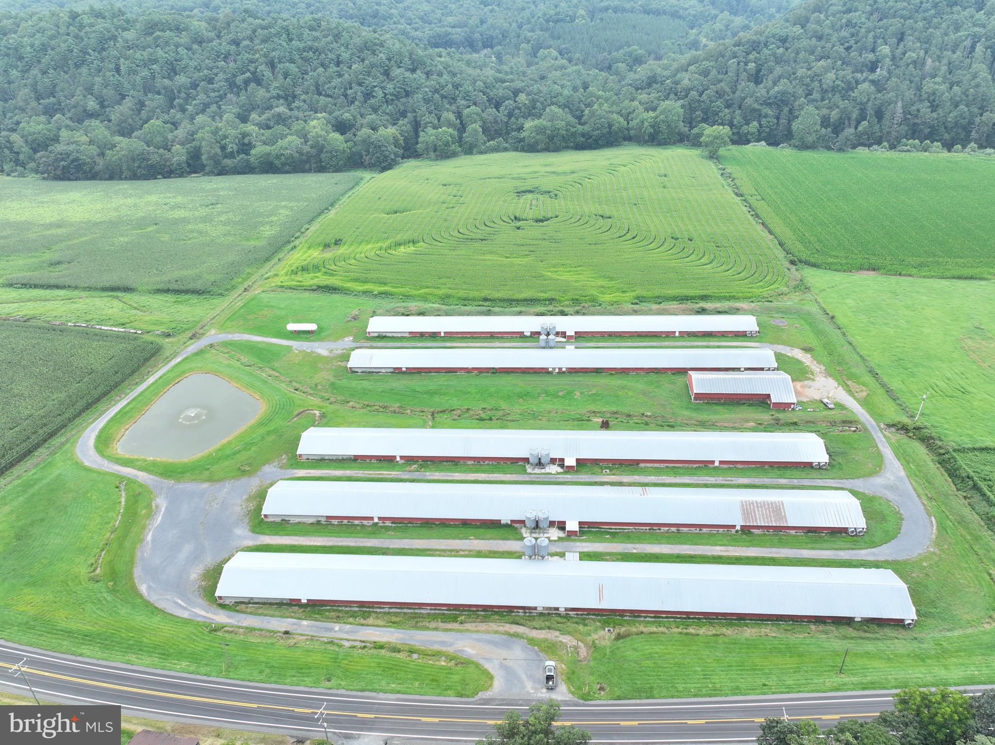 Prime 35-Acre Turkey Farm with Established Infrastructure and Lost River Frontage – A Farmer’s Dream in Hardy County, WV. Imagine owning a 35-acre turkey farm where all the hard work of setup is done, ready for a seasoned operator or an ambitious first-time farmer to dive straight into a profitable, streamlined operation. Located near Baker along US Route 259, this farm is ideally suited for those looking to expand or diversify their agricultural ventures. This property offers approximately 16 acres of rich cropland, primed for planting and supporting livestock operations. At the heart of the farm are five high-capacity turkey houses, each measuring 42 ft. x 504 ft., with two houses recently upgraded in 2020. Equipped with Chore-Time electronics, tunnel ventilation, misters, and new side-load doors, these houses are designed to maximize productivity while prioritizing efficiency. The farm’s premium infrastructure includes ten 18-ton grain bins, two on-site wells with access to public water, and an 18,000-gallon propane tank, ensuring year-round operation with minimal downtime. Effective waste management is another highlight; a dedicated litter shed not only maintains farm hygiene but also generates additional revenue from litter sales. Adding to its appeal, the property features 800 feet of frontage along the Lost River, providing potential options for irrigation and recreation. A scenic pond serves as a supplemental water source while offering a peaceful landscape to enhance the farm’s charm. Currently partnered with the Virginia Poultry Growers Cooperative, the farm operates on a reliable three-flock cycle annually, with birds arriving at six weeks and maturing at around 20 weeks—an ideal setup for steady income flow throughout the year. This well-maintained property offers a compelling blend of productive farmland, robust infrastructure, and scenic surroundings, making it an exceptional opportunity for those ready to embrace an established, income-generating farm. Don’t miss the chance to own this outstanding Hardy County farm, where productivity meets potential.