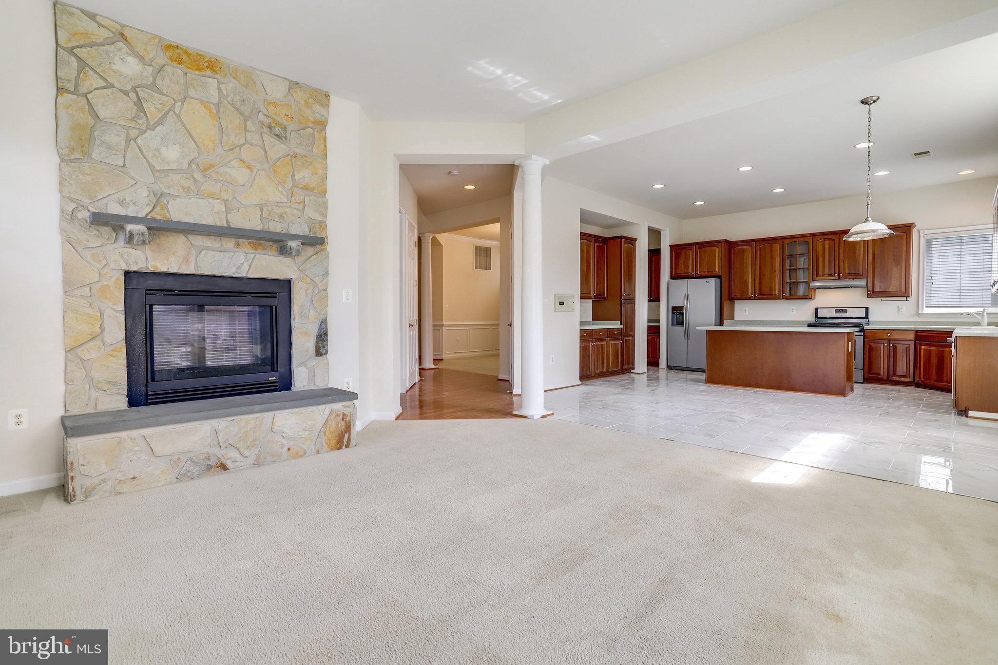 Bright and sunny Birchstone model on a premium lot. Brick front. Freshly painted throughout. Over 3100 sq ft! Master Bathroom suite has gas Fireplace between sitting room & Master bathroom. Luxury Master Bathroom featuring soaking tub & separate shower. Plus 3 other Bedroom's & 2 more full bathrooms on the upper level. The main level has large foyer boosting hardwood floors, elegant spiral staircase, separate living rm & dining room. Library with fireplace. Large kit overlooking family room with stone fireplace. Large Unfinished basement waiting to be customized and finished! Brand new HVAC & Furnace! Last Contract Financing Fell Thru!