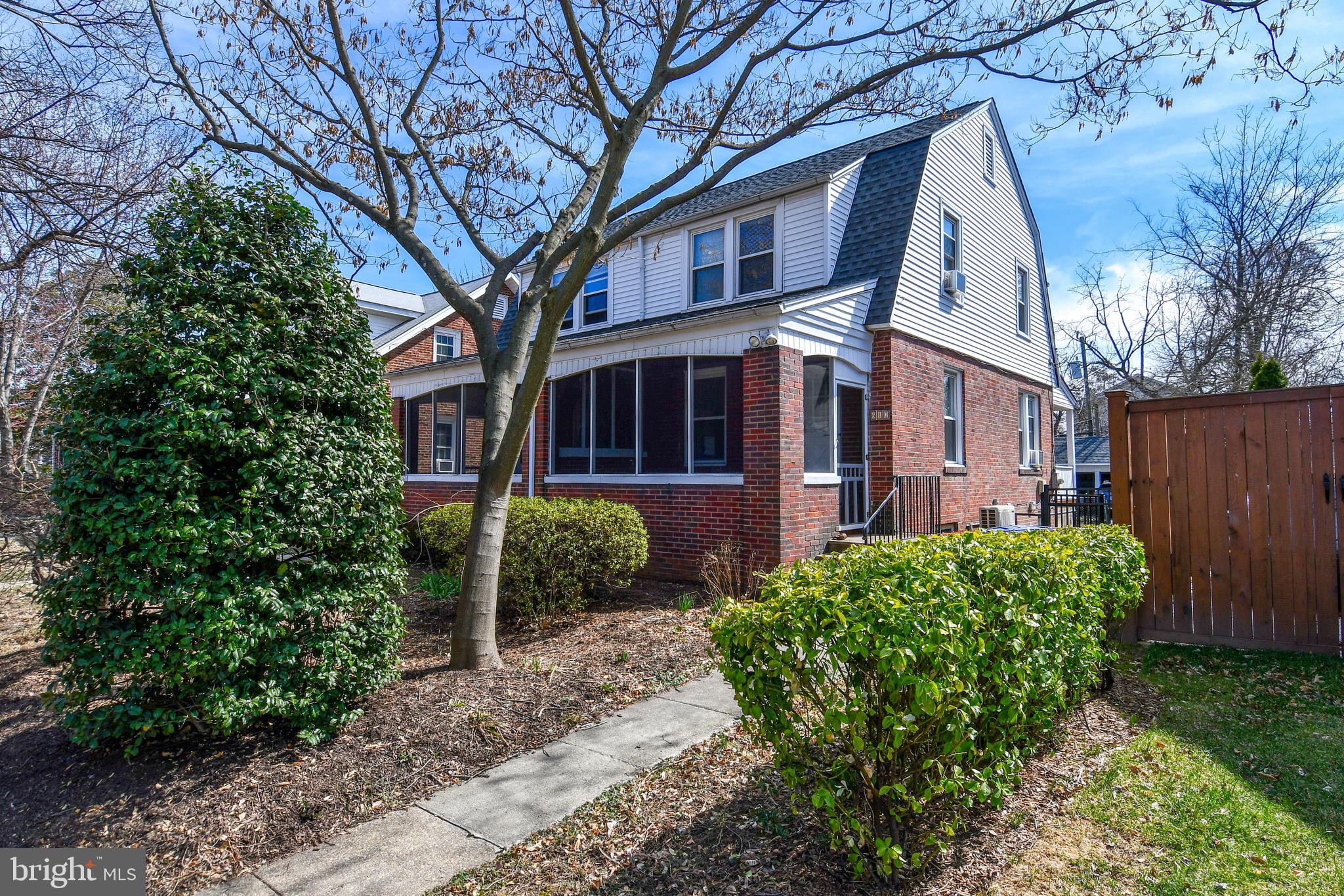 Wonderfully updated duplex in a prime location!  Recent updates include white shaker cabinets w/stainless appliances, quartz counters, gas cooking and recessed lighting.  Brand new full bath and a finished Den on the lower level.  Hardwood flooring throughout main & upper levels.  Fenced-in backyard AND a garage space behind property (part of a 5-garage shared with adjacent properties). Tons of bungalow style charm with craftsman wood trim , moldings and arched doorways. Lawn Service included in rent. What a convenient location! Walk to metro, multi shopping centers, restaurants, library and parks. Ready for immediate occupancy.