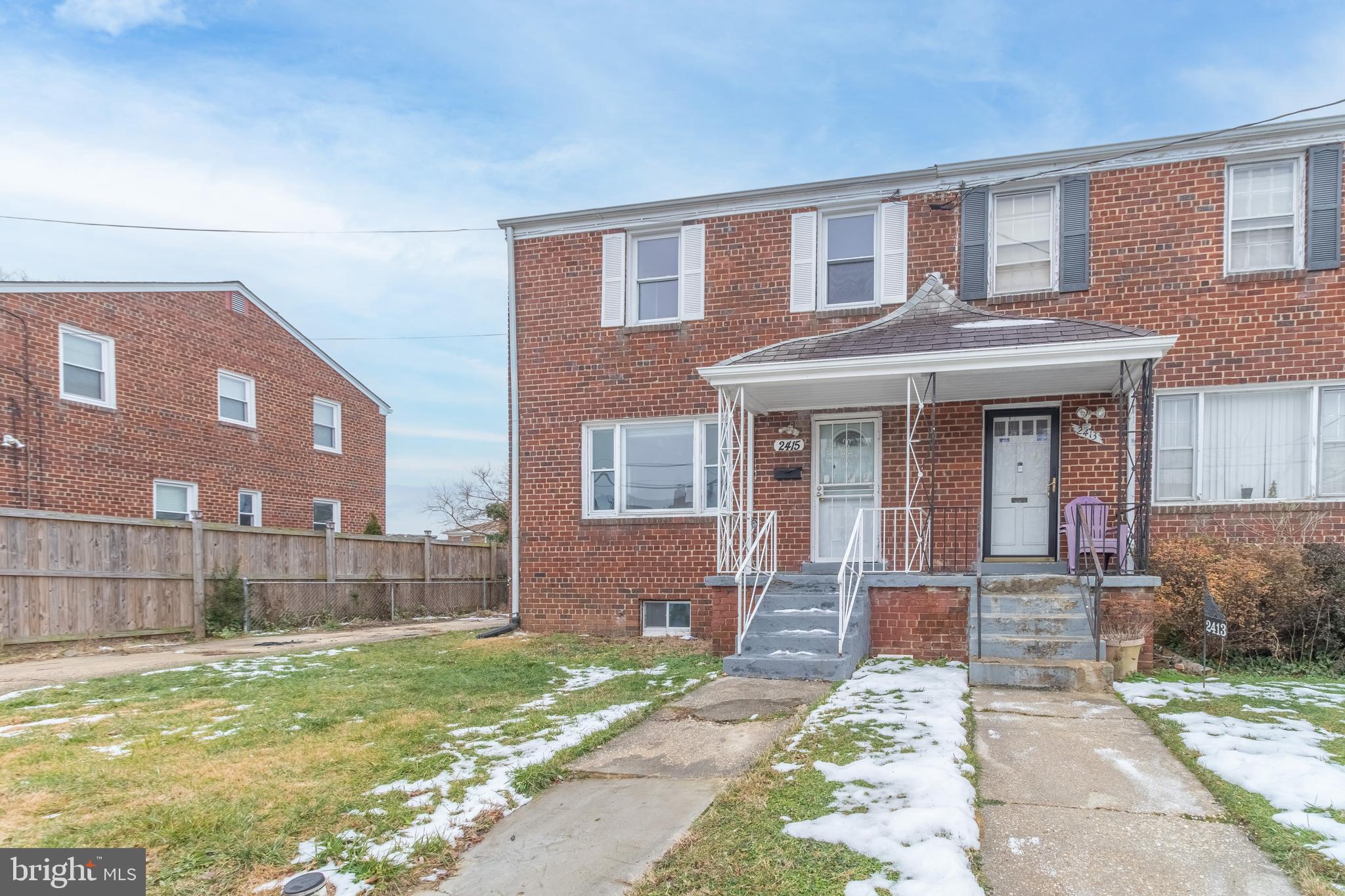 ****OFFER DEADLINE, MONDAY, JAN 29TH AT 4PM****
Just listed perfect for the handy Investor. 3 bedrooms , 1 full bath and 1 half bath semi detached house with driveway parking. Living room has laminate wood floors.  Eat in kitchen with granite countertops, oak cabinets and stainless steel appliance.  Door in the kitchen exits onto a fenced backyard perfect for bbqs.  3 bedrooms upstairs, 1 of which has walk in closet. 2 full bathrooms with ceramic tile. Basement has a walkout door and is framed and just needs drywall. There is also a rough in for full bath in the basement. Full size washer and dryer in basement. Gas furnace and AC, and gas water heater from  around 2016. Sold AS-IS. Conveniently located minutes to Iverson Plaza, Branch Ave,495 and Naylor Rd Station (Green Line)