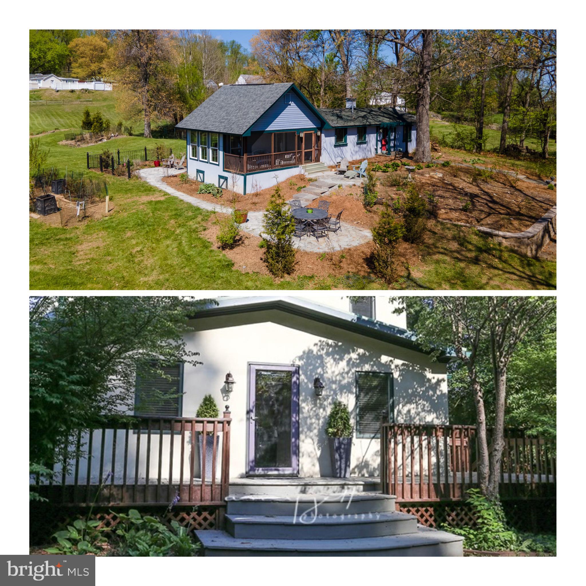 Two detached homes are situated on one large lot at 2675 and 2681 Halfway Road, offering flexible use options. Improvements completed since May 2021 include updates to both residences and exterior spaces.
2675 Halfway Road features granite kitchen countertops, a replaced sink, newer refrigerator, updated upstairs bathroom with granite countertop and retiled shower, updated half bath vanity, and newer wood blinds on the main level windows. Major system and exterior improvements include two replaced HVAC systems serving separate upstairs and downstairs zones, added attic insulation, newer gutters and snow guards on the metal roof, extended privacy trellis fencing, a restoned rear patio, replaced Bilco door for basement stair access, drainage system with sump pump, replaced well pressure tank, and upgraded laundry center. This home is currently tenant occupied, and the tenant would like to continue leasing if permitted.
2681 Halfway Road includes a regraveled driveway, added privacy fencing along the driveway, a sunroom, screened porch, and three stone patios. Outdoor improvements also include landscaping with edible plantings, a flower garden, and fruit trees.
Conveniently located with access to Middleburg, The Plains, Routes 50 and 55, and I-66.