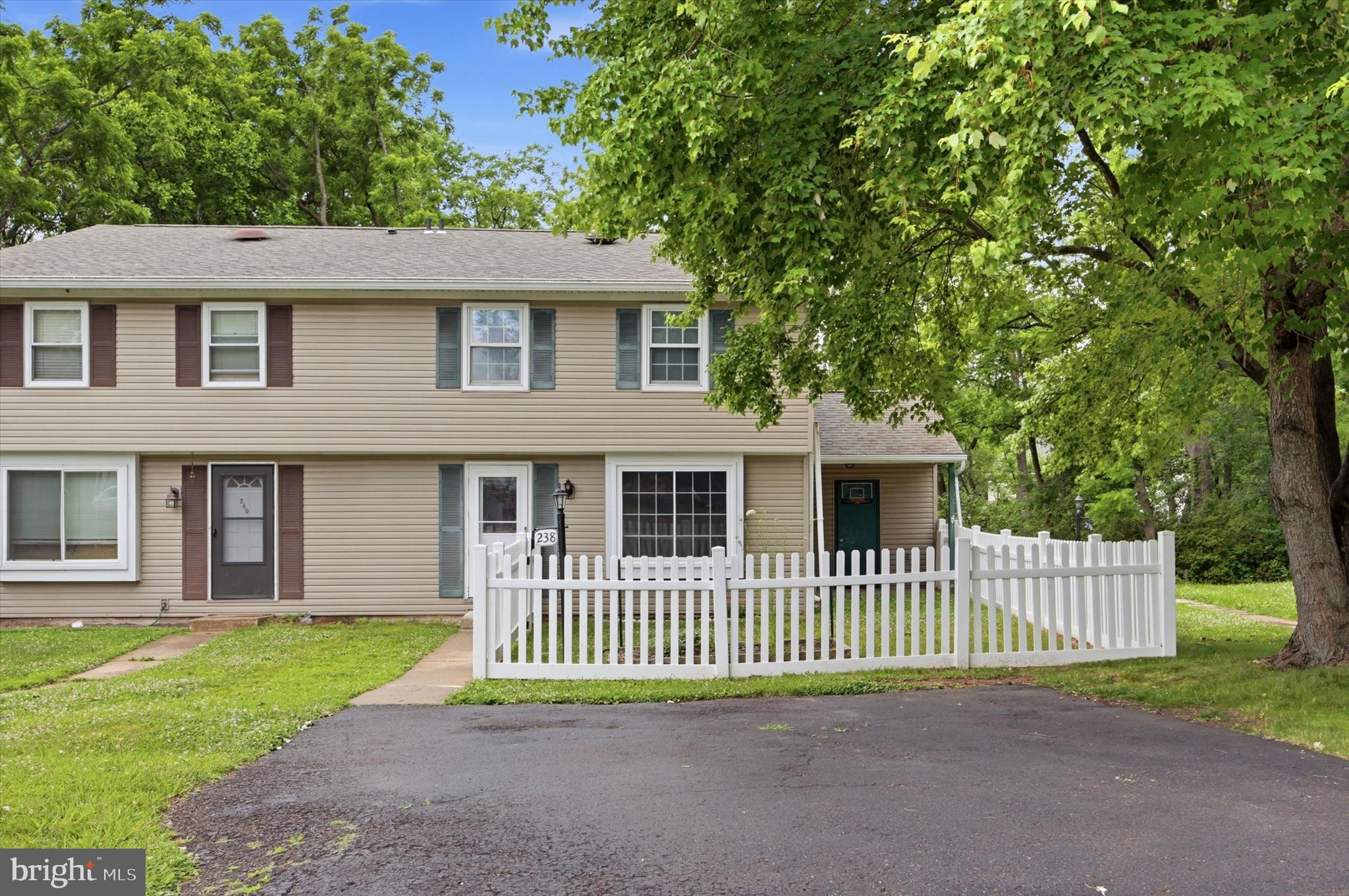 Welcome home to this freshly painted 2-bedroom, 1.5-bath residence in the desirable North Penn School District. The main level features brand-new luxury vinyl plank flooring, fresh paint throughout, a spacious living room, and a large eat-in kitchen with ample wood cabinetry, pantry closet, and sliding glass doors leading to the rear patio.  A convenient powder room completes the first floor. Upstairs, you'll find two generously sized bedrooms with new carpeting, ceiling fans, fresh paint, and six-panel doors. The ceramic tile hall bath offers a tub/shower combination, and a linen closet provides additional storage. A pull-down staircase offers easy access to the attic for even more storage space.  The finished lower level provides flexible living space ideal for a home office, craft room, exercise area, or playroom, along with a large utility and storage room featuring built-in shelving.  Outside, enjoy the fenced yard, patio, and storage shed—perfect for outdoor entertaining, gardening, or pets.  Ideally located within walking distance to SEPTA Regional Rail, several parks, and vibrant downtown Lansdale with its shops, restaurants, and community events. Conveniently situated near Merck, the PA Turnpike Northeast Extension, and major commuter routes, making travel throughout the region a breeze.  Be sure to schedule your appointment today!