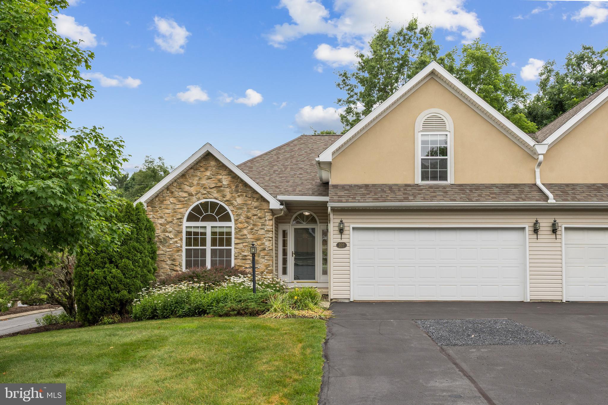 Welcome to Tanglewood Manor. Located just minutes from town, campus, shopping, and bike path to PSU. This open concept floorplan features vaulted ceilings and the convenience of two bedrooms, two full baths, office, and laundry on the first floor. Nicely appointed kitchen offers new stainless appliances. Upper level boasts a private guest suite with full bath. Finished lower-level Rec Room is highlighted by extensive custom built-in bookshelves and ample storage. Gas Forced Air Heating, Central Air, and gas fireplace provide year-round comfort. HOA Fee covers internet, cable TV, lawn care, snow removal, pest control, water, sewer, trash, insurance, and clubhouse. For those desiring an easy living lifestyle in a quiet suburban setting, Tanglewood Manor is an excellent choice.