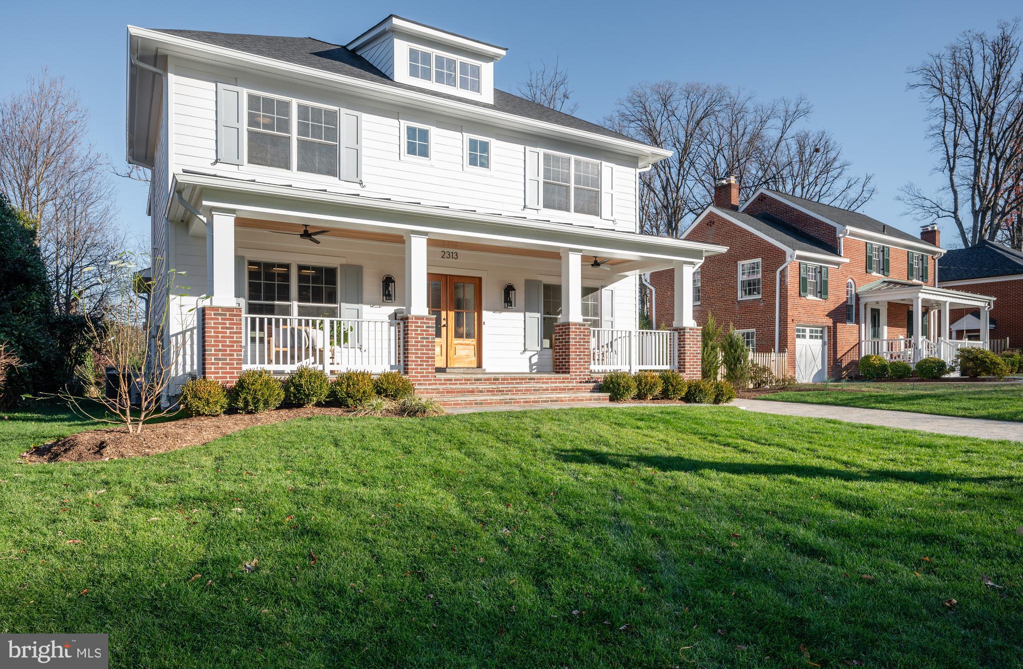 Stunning new construction by well-known Alexandria builder, Morris Construction. This gorgeous 6 bedroom, 5.5 bathroom home has a fantastic layout, two porches, high ceilings, beautiful, high-end finishes and so much more. Walk onto the front porch and into the foyer. A large office (also a bedroom!) is to the left - wrapped with soft taupe paint and featuring built-in shelving with picture lights, this space features an en-suite bathroom for convenience. To the right of the entry is a large dining room with custom trim. Large enough to host holiday meals, this space attaches to a wet bar. With an ice-maker, wine refrigerator and ample cabinetry, the bar area will be perfect for all your entertaining needs. The rear of the home boasts a large kitchen and adjacent family room. A 10 foot island is perfect for pre-dinner appetizers, and the eat-in banquette is a great space for casual meals. The family room features a gas fireplace with custom arched built-ins to the left and right. A screened porch provides indoor-outdoor living and overlooks the large, private yard. Rounding out the main level is a a half bath, beautiful mudroom with custom-built drawers and lockers and a large pantry. Head upstairs to 4 beds and 3 full bathrooms. The primary suite is a true escape - filled with light and overlooking the trees, this room has a very large walk-in closet and a beautiful en-suite bathroom with marble tile, a furniture-style double vanity and a soaking tub. The second bedroom boasts an en-suite bath, while bedrooms three and four share a hall bath with a double vanity and separate tub/shower and toilet area for privacy. A laundry room with sink, storage and a hanging rod complete this level. On the lower level, a recreation room will have you ready for movie nights, and a guest bedroom and en-suite bathroom are perfect for holiday hosting! A gym/exercise room is large enough to hold a treadmill, bike and so much more. Utilities and storage round out the lower level. Park your car in the driveway or in the one car garage, and don't miss all the storage in the brand new shed! You will love living in Braddock Heights - an easy commute to DC,  Close to the shops of Fairlington and Bradlee, minutes to Old Town and Del Ray and a short ride to Reagan National Airport, it is all at your fingertips. Welcome home!