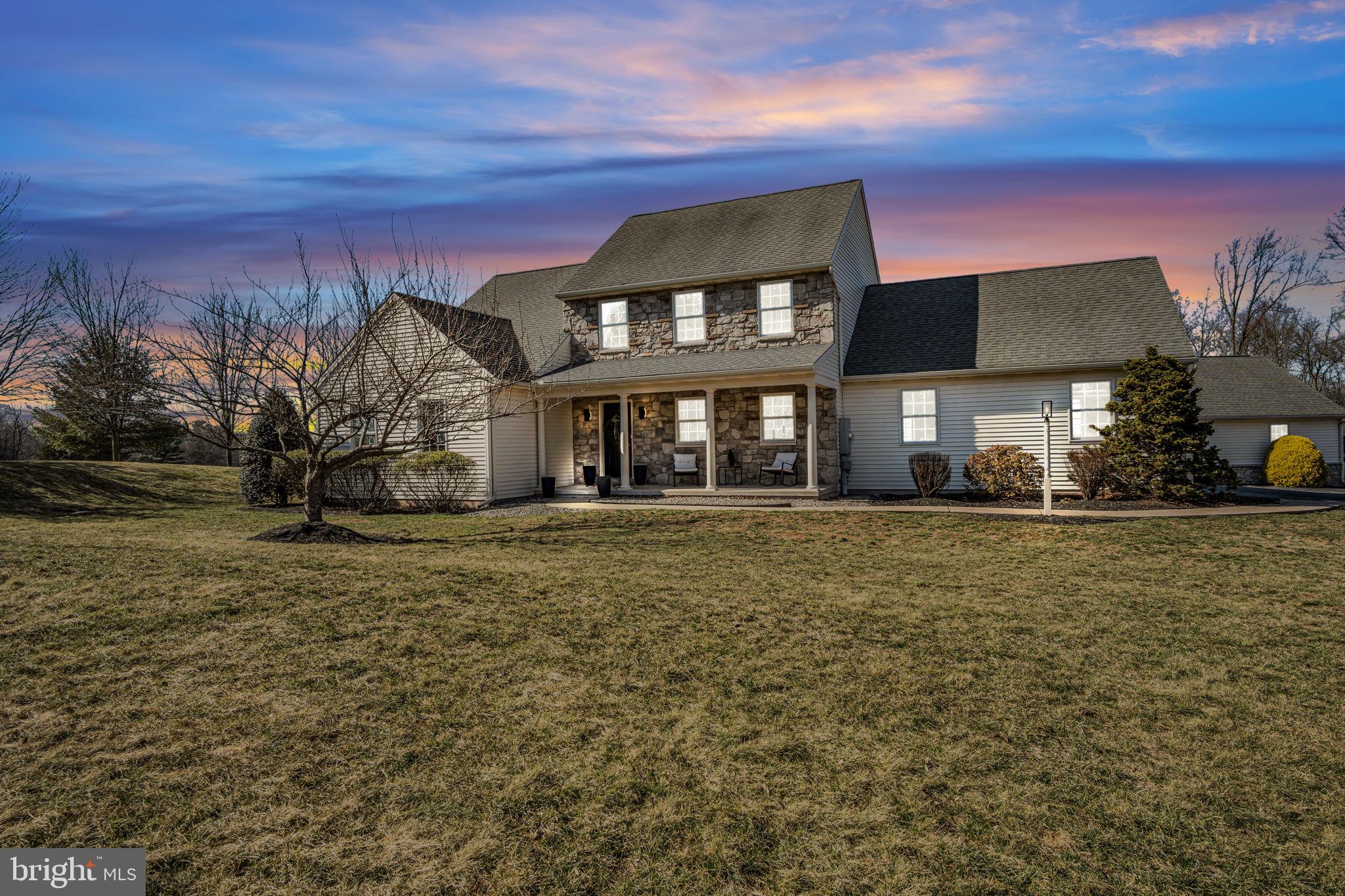 Discover a rare opportunity to lease a private residence nestled on over 17 acres of serene countryside. Thoughtfully crafted by Shaeffer and Son, this 1.5-story home offers 3,522 square feet of well-appointed living space, including 3 bedrooms, 2 full bathrooms, and 2 half baths.

The first-floor primary suite is a peaceful retreat with a walk-in closet and an en-suite bath featuring both a soaking tub and separate shower. The kitchen blends comfort and function with upgraded cabinetry, vinyl flooring, and a two-sided gas fireplace that also warms the adjacent family room.

Soaring ceilings and abundant natural light define the great room, which features LVT flooring and a pine cathedral ceiling. A few steps down, the game room offers inviting details such as exposed wood beams, pine floors, a two-story flagstone gas fireplace, and a custom bar—ideal for gathering and entertaining.

Upstairs includes a spacious loft, full bath, two additional bedrooms, and a bonus room that offers flexibility for work or relaxation.

Outdoor living is just as inviting, with a large covered patio and pergola overlooking a heated saltwater pool and sweeping views —perfect for quiet evenings or hosting with ease.

The separate one-bedroom carriage house includes a full kitchen, bathroom, living space, and laundry—ideal for guests, extended family, or additional privacy.

While the setting feels secluded, you're just minutes from Hershey Medical Center, Route 283, shopping, and local attractions. Convenient access to the PA Turnpike and Routes 322 and 422 completes the picture.

Now available for rent—please inquire for details or to arrange a private showing.