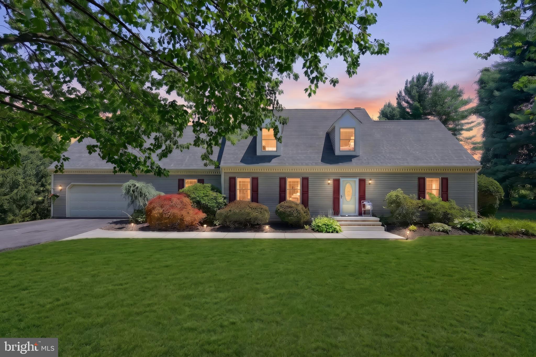 4 Bedroom 2 Full Bathroom Cape Cod home tucked away in Monkton. Home has a main floor Primary Suite with hardwood floors. Kitchen has granite counters, stainless appliances including a newer fridge, breakfast bar and room for a table. The Family Room has a wood fireplace and new French doors to the large rear deck. A Formal Dining Room with crown and chair moldings and a Formal Living Room with hardwood floors. A Mud Room has laundry hook ups, a sanitary tub, door to the deck and access to the 2 Car Garage. Upstairs are 3 Bedrooms including 2 with large Dens and a Full Bathroom. New carpet and fresh paint. The lower level is fully finished with Rec Room, Gaming Room and a large storage room with a rough in for a Full Bathroom. Walk out the new slider to access the private backyard surrounded by evergreen trees. There is a garden, shed, fire pit and a pool with newer deck. The back deck has been updated with new composite decking and vinyl railings and overlooks the yard. *Please do not drive down the shared driveway without an appointment.