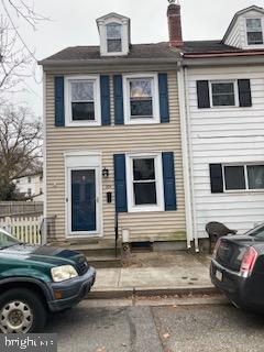 Recently partially renovated,  2 1/2  story, end of row.  2  bedrooms, plus a bonus room, ideal for office computer room, etc., on the 2nd floor. This room also has washer and dryer hookups.  1 full bath  featuring all new fixtures. Entire 3rd floor is the 2nd bedroom, with electric baseboard heat.   House has been freshly painted throughout.  Main level has new laminate flooring in living room, dining room and kitchen.  Most kitchen appliances are new, including the stainless steel  refrigerator with ice maker, gas range and oven, and dishwasher.  There are washer and dryer hookups in the basement as well as on the 2nd floor, but no washer or dryer are provided. Tenant welcome to provide washer & dryer if they wish.  The 2nd and 3rd floor  have new carpet throughout except for vinyl  in the bath.  Exterior features include a fenced rear yard with patio and steel and vinyl siding.  Heat and hot water are natural gas fueled. Electric service is 100 amp with circuit breakers.  No C/A, but tenant welcome to install own window A/C units. Located in historic Bristol Borough with easy access to local attractions like the Riverside Theater, Grundy Library and Museum, King George Inn plus all the shops and restaurants on friendly Mill Street.  Walking distance to Delaware River and Waterfront Park, location for numerous festivals and events throughout the year.