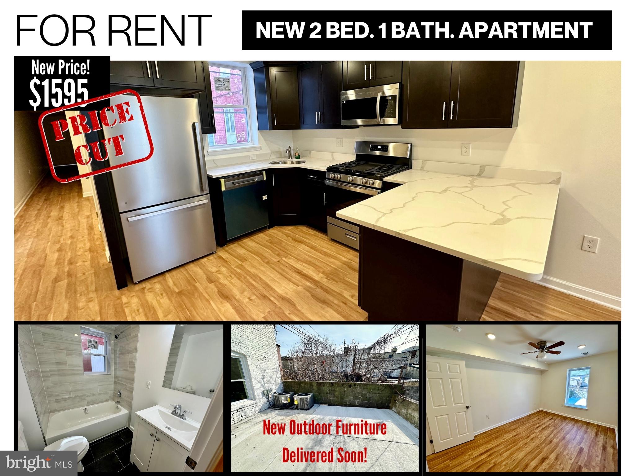 Reduced to $1595! Welcome to your brand new 2 bedroom, 1 full bath ground level apartment, offering modern living in a prime location. Step into this recently constructed unit and be greeted by the pristine interior featuring new stainless steel appliances, perfect for whipping up delicious meals. The convenience of an in-unit washer/dryer adds to the ease of daily living.

This apartment boasts luxury vinyl plank flooring (LVP) throughout, providing durability and style, while recessed lighting and ceiling fans offer comfort and ambiance. Pets are considered on a case-by-case basis with a deposit, ensuring flexibility for furry companions. The back patio is shared with unit above. Owner to add outdoor furniture. 

Conveniently located within walking distance to dozens of restaurants, as well as the iconic Little Italy and Inner Harbor, residents will delight in easy access to the city's best dining, shopping, and entertainment options. Additionally, Harbor East, known for its upscale shops, restaurants, and waterfront views, is just a short stroll away, adding to the vibrant urban experience.

For healthcare professionals, Johns Hopkins Hospital is just a twenty-minute walk away or a quick 5-minute bike ride, ensuring a stress-free commute. With Whole Foods also within walking distance, fresh groceries and gourmet treats are always within reach. Additionally, the Johns Hopkins Carey School of Business is a mere 10-minute walk away, making this apartment an ideal choice for students and faculty alike.

Don't miss out on the opportunity to call this brand new apartment home, where convenience, comfort, and modern living converge in one desirable location.