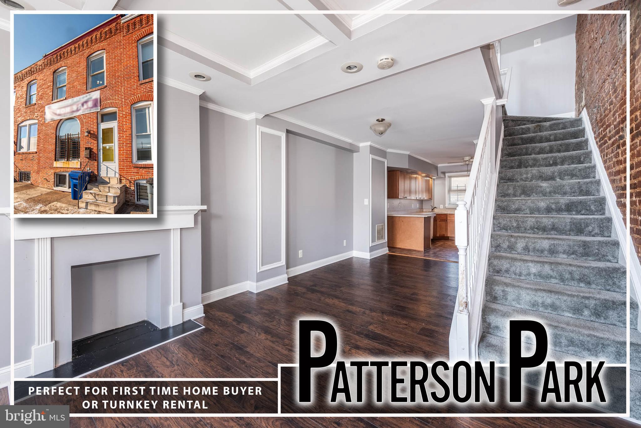 TURNKEY PATTERSON PARK ROWHOME!  This rowhome has so much to offer for a first time home buyer or an investor looking to add to their rental portfolio.  Main level with wood flooring, spacious living room with exposed brick, a large kitchen with ample cabinet space, a main level half bath, upper level Primary bedroom suite with a full bath and a 2nd bedroom with a hall bath, a full basement for storage, and a private rear yard.  Convenient to Patterson Park and Johns Hopkins Hospital!  Sold As-Is!  507 & 528 N. Montford are also for sale and can be purchased individually or as a package