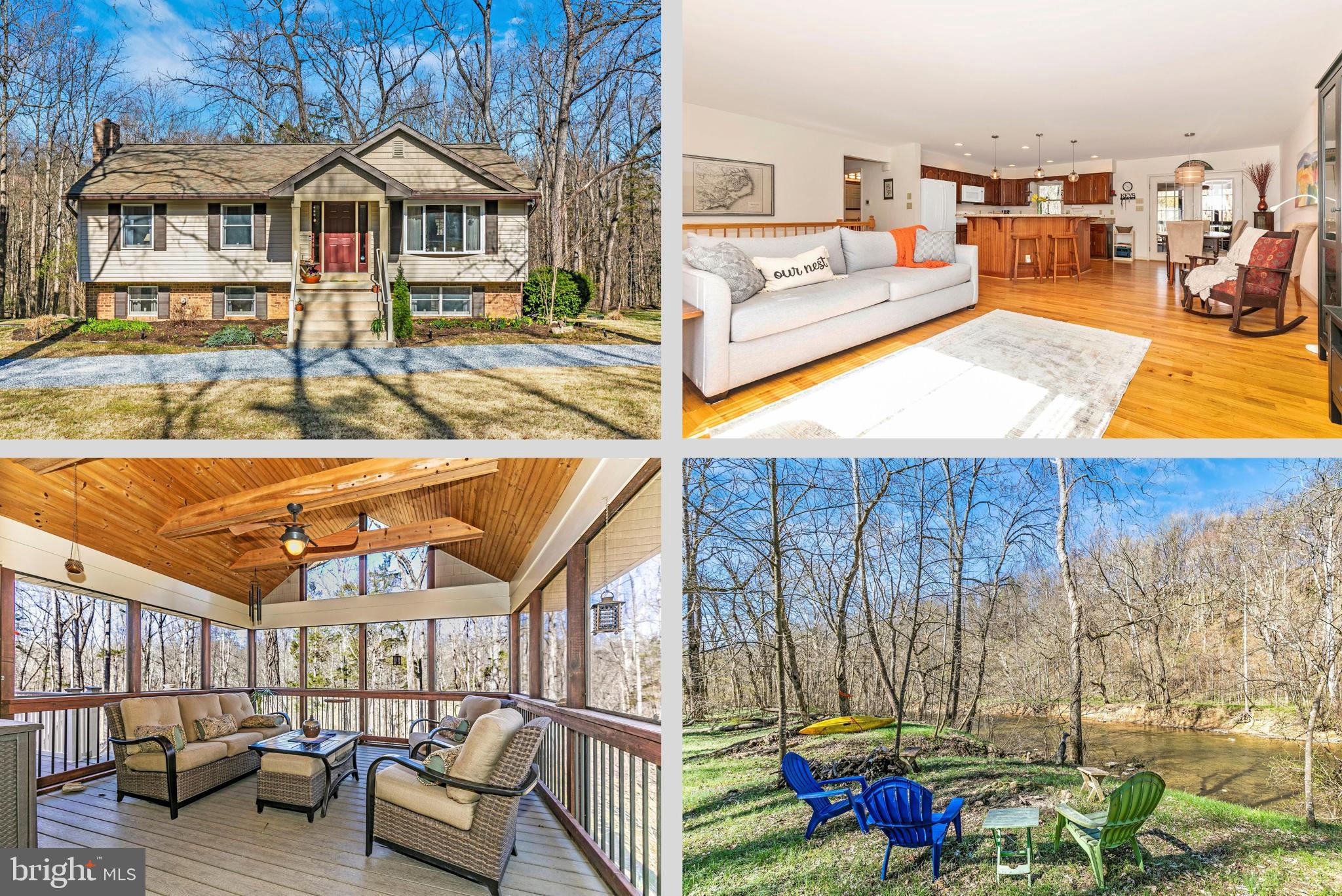 Welcome home to 4336 Sharmans Run! This incredible 3 bedroom 2 bathroom home, situated on a peaceful 3.26 acre lot, surrounded by trees with 300' of Antietam Creek frontage, is everything you want and more! Stepping in off your covered front porch you'll find your open concept main level with a living room, dining room and kitchen with a large center island. The main level also offers your primary bedroom, two secondary bedrooms, and full bath - accessible from the primary bedroom and main hallway. Making your way to your lower level you'll find your rec area with cozy pellet stove, den, second full bath, plus a spacious storage area with laundry hookups. Stepping outside you'll find your incredible screened porch, rear deck, lower level patio, included hot tub and storage shed. And last but not least, the backyard oasis - with two firepits, backing to Antietam Creek with your own kayak launch, this house is perfect for any nature lover or kayak enthusiast! For those kayak lovers, you will also have access to two community owned waterfront parcels totaling 60 acres! The home is great for commuters too, as it's just 20 minutes to the MARC Station. Be sure to schedule your visit today and prepare to fall in love with this piece of paradise!
