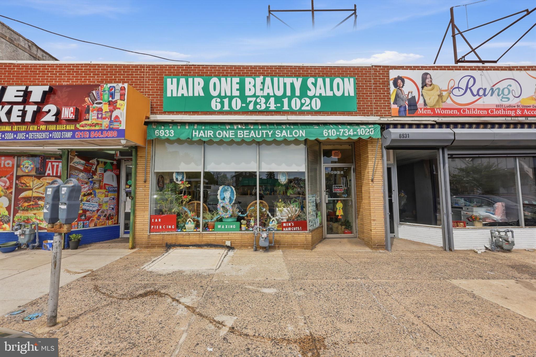 Proudly presenting a rare opportunity to acquire both a fully operational business and commercial real estate in the heart of Upper Darby. Located at 6933 Ludlow Street, this approximately 1,180 square foot property is home to Hair One Beauty Salon, an established and income-producing salon with a loyal customer base and strong community presence. This turnkey operation offers immediate cash flow for an owner-operator or investor seeking a stable, service-based business. The space is efficiently designed for salon operations, with existing infrastructure in place, allowing a seamless transition for new ownership. Whether you choose to continue operating as Hair One Beauty Salon or rebrand to your own concept, the flexibility of the layout supports a variety of personal care and retail uses. Positioned in a high-visibility, high-traffic corridor of Upper Darby, the property benefits from strong local demographics, consistent foot traffic, and proximity to public transportation, residential neighborhoods, and complementary retail businesses. This strategic location enhances both customer accessibility and long-term value. This offering presents multiple value-add opportunities, including business expansion, service diversification, or future redevelopment potential. Ideal for entrepreneurs, investors, or beauty professionals looking to own both their business and real estate. Don’t miss this opportunity to own a cash-flowing business with real estate in one of Delaware County’s most active commercial corridors.