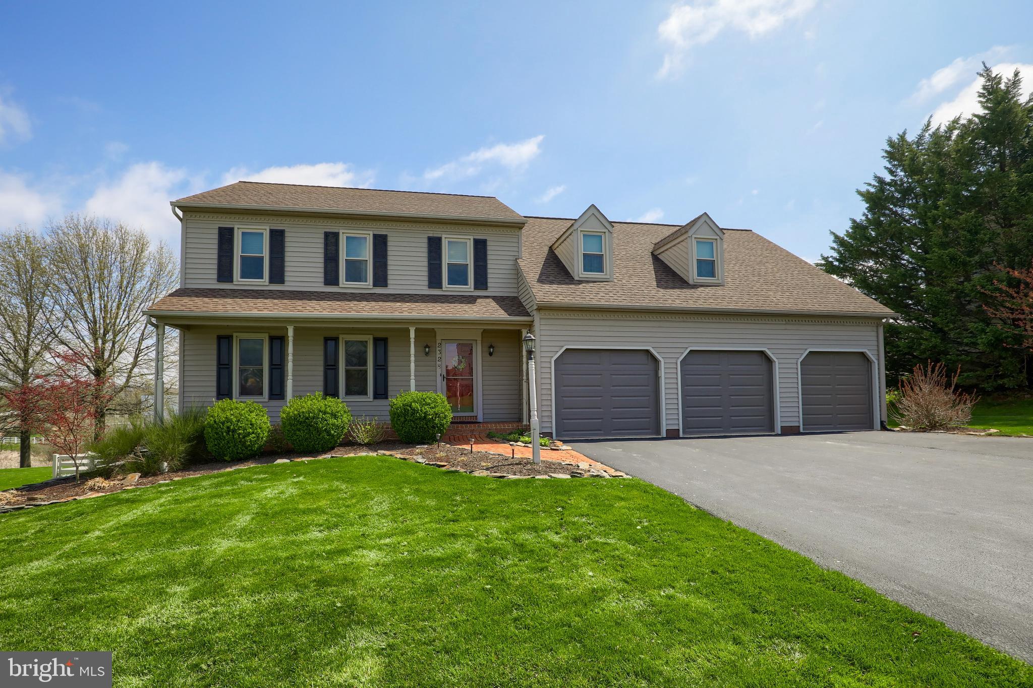 Don't miss this EG Stoltzfus built colonial home in Central schools!  First floor features eat-in kitchen with center island and stainless appliances, sunken family room with gas log fireplace and access to rear deck and patio area overlooking fenced rear yard, living room and dining room with laminate floors and a half bath.  Upstairs, huge master bedroom with attached bonus room that could be used as an office, sitting room or whatever you desire! Master bath with whirlpool soaking tub, shower and double sinks, three more nice sized bedrooms, a full bath and laundry area.  Oversized 3 car garage and detached shed provides plenty of room for storage.  Great for the York or Harrisburg commuter- minutes to I83 and Rt 30 plus no HOA! Schedule your showing today!