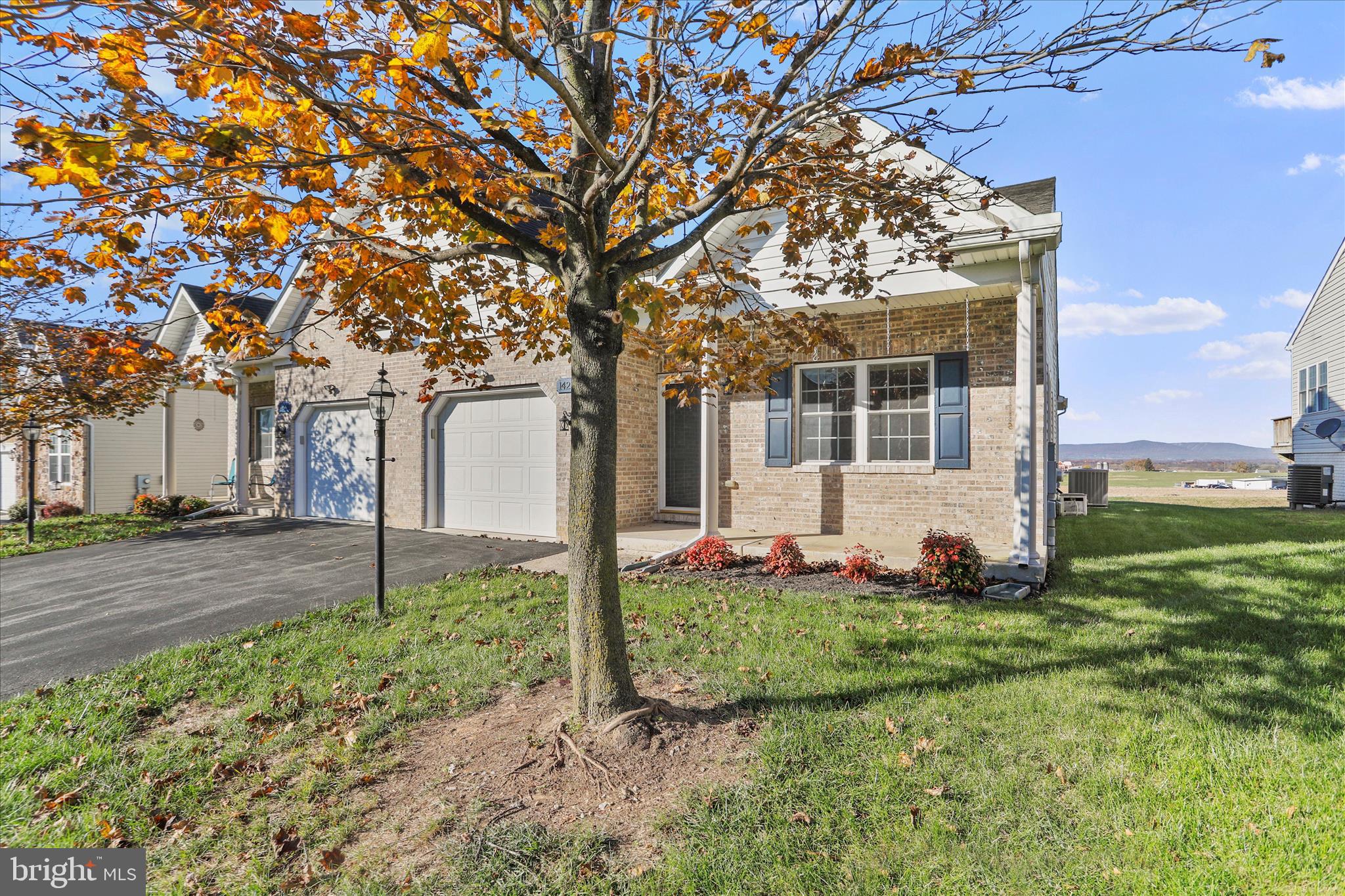 Three bedroom End Unit in Twin Ridge,new carpet, new paint, undated baths and kitchen with granite countertops, center island, new light fixtures, hickory custom cabinetry in kitchen and baths, recessed
lighting, walk in shower in master, fully enclosed sunroom with beautiful views of the farm land and mountains (backs to farm land so no homes in the back of you) all window treatments and all appliances including waster and dryer.  Home is like new, just bring your furnishings and clothes and move right in.  Nothing left to do! NEW ROOF IN NOVEMBER OF 2025!