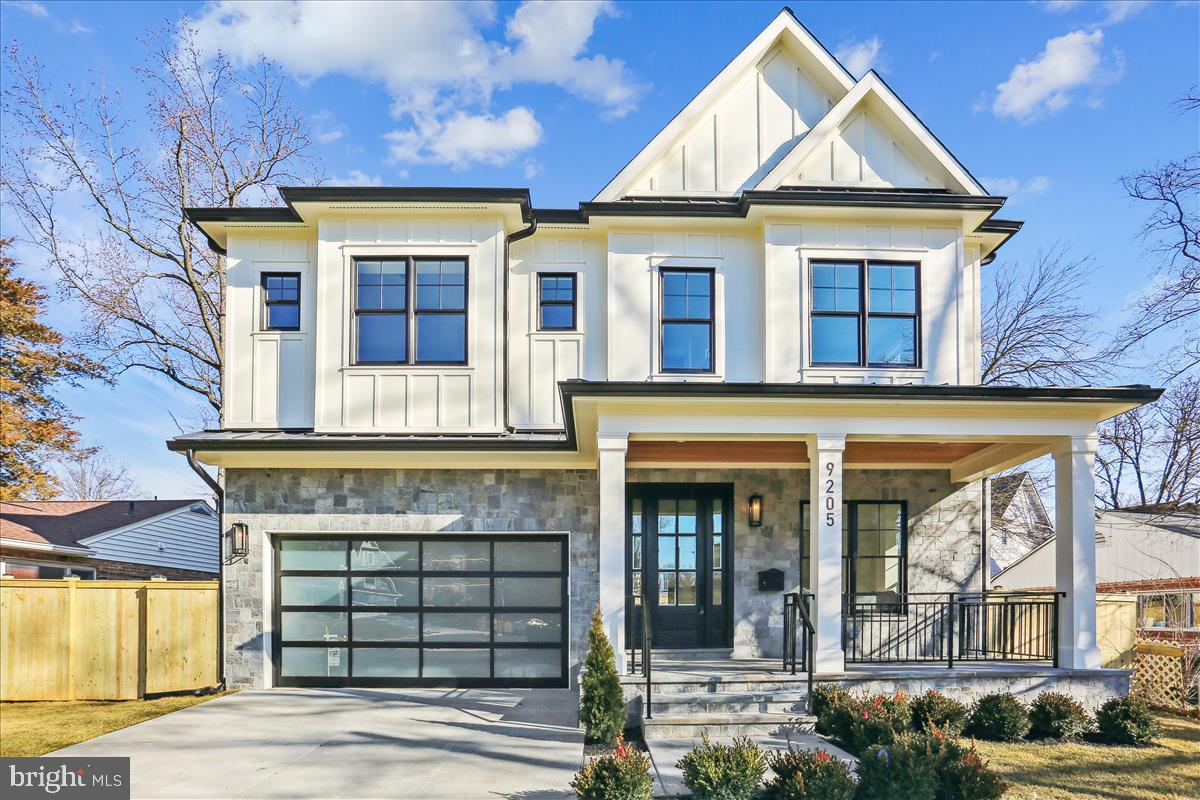 Stunning, brand new, stone and siding Arts and Crafts colonial built by esteemed builder, ERB Properties. This home offers an amazing open floor plan with 3 finished levels, 5 bedrooms and 4.5 bathrooms! Featuring beautiful craftsmanship and finishes with spacious rooms, abundant recessed lighting, European 7” knotted white oak hardwood floors, 10' ceilings, iron bannisters, custom molding detail and plenty of windows to let in the sunshine, it is ready for you to move right in! Inviting living room, formal dining room with butler’s pantry including wine refrigerator, gourmet chef’s kitchen with JennAir appliances, soft close cabinets & drawers, quartz countertops, island with waterfall counters and breakfast area. Light and bright gorgeous family room with gas fireplace, generous mudroom with cubbies and benches, powder room and flagstone patio. The spectacular upper level includes an owners’ suite with tray ceiling, 3 custom walk-in closets, luxurious spa bath with separate frameless glass enclosed shower, soaking tub and dual vanities. Also on the upper level are 3 additional bedrooms, 2 additional full bathrooms, a private office and a laundry room with sink, cabinets, washer and dryer. On the fabulous walk-up lower level you will find an extensive recreation room with a large wet bar and wine refrigerator, an additional bedroom with built-ins and a walk-in closet, a full bathroom, exercise room with mirror and rubber floor, additional storage space and a separate entrance. Two car garage and oversized fenced back yard! Located in the desirable Alta Vista Terrace subdivision, this home is part of the Walter Johnson High School cluster.