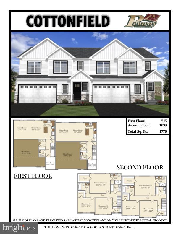 New Phase of StoneyBrook Development in Elizabethtown! Discover easy, maintenance-free living in this exciting new phase of the StoneyBrook community, featuring 44 beautifully designed duplex homes. TO BE BUILT. The Cottonfield floor plan offers 3 bedrooms, 2-1/2 bath with an open-concept main level including a spacious kitchen with 42-inch cabinets, granite countertops, tile backsplash,  a large island, and a pantry, flowing seamlessly into the dining area and family room—perfect for entertaining. LVP throughout first floor.  On the second floor you will find a spacious primary bedroom with a large walk-in closet,  an en-suite bath featuring a 5-foot tile-surround walk-in shower, and a double bowl vanity.  There are 2 additional generously sized bedrooms, a full bath and a convenient laundry room.  Enjoy scenic views from your rear patio or deck and take advantage of the neighborhood’s extensive paved walking trails. Snow removal and lawn care are handled by the HOA, allowing you to relax and enjoy your new home. Property taxes will be calculated once home is assessed.