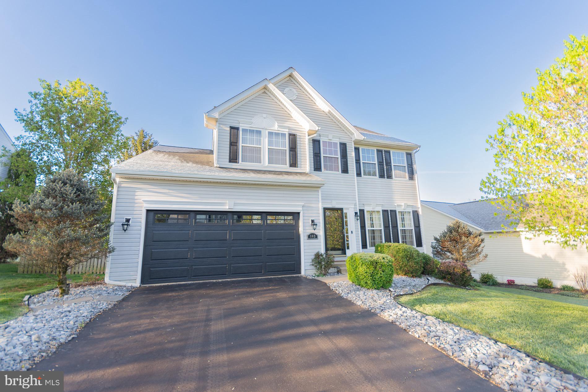 Welcome home to this beautifully maintained Colonial in the sought-after Stonebridge community, where comfort, space, and convenience come together effortlessly. Built in 1998 and nestled on a .17-acre lot with mature landscaping, this 3 bedroom, 3.5 bath home offers the perfect blend of timeless design and modern updates.  Step inside to discover an inviting open floor plan featuring a mix of hardwood, tile, carpet, and vinyl flooring throughout. The heart of the home is the kitchen, complete with granite countertops, tile backsplash, center island, black appliances, and a cozy breakfast nook. Entertain with ease in the formal dining room adorned with crown molding and chair rail or relax in the formal living room with ceiling fan. The spacious family room boasts a gas fireplace and sliding doors leading to an oversized deck.  Upstairs, the primary suite is a true retreat with a large walk-in closet and a spa-like bath featuring a dual vanity, oversized soaking tub, and walk-in shower. Two additional bedrooms, including one with a vaulted ceiling, offer comfort with ceiling fans throughout.  The finished lower level adds incredible versatility with a recreation room, media/theatre space, full bath, and walk-up access to the backyard. Enjoy outdoor living with a wood picket fence and a charming stone fire pit.  Buyer will also enjoy added peace of mind with an included HSA Home. Additional highlights include a generator hookup, central vacuum system, water softener, and gas service for heating, cooking, dryer, and fireplace. With major updates already done including a newer roof, furnace, and water heater plus community amenities like a pool and tennis courts, this home truly checks every box.  Warranty. Schedule your private tour today for this exceptional home in Stonebridge just outside Martinsburg.