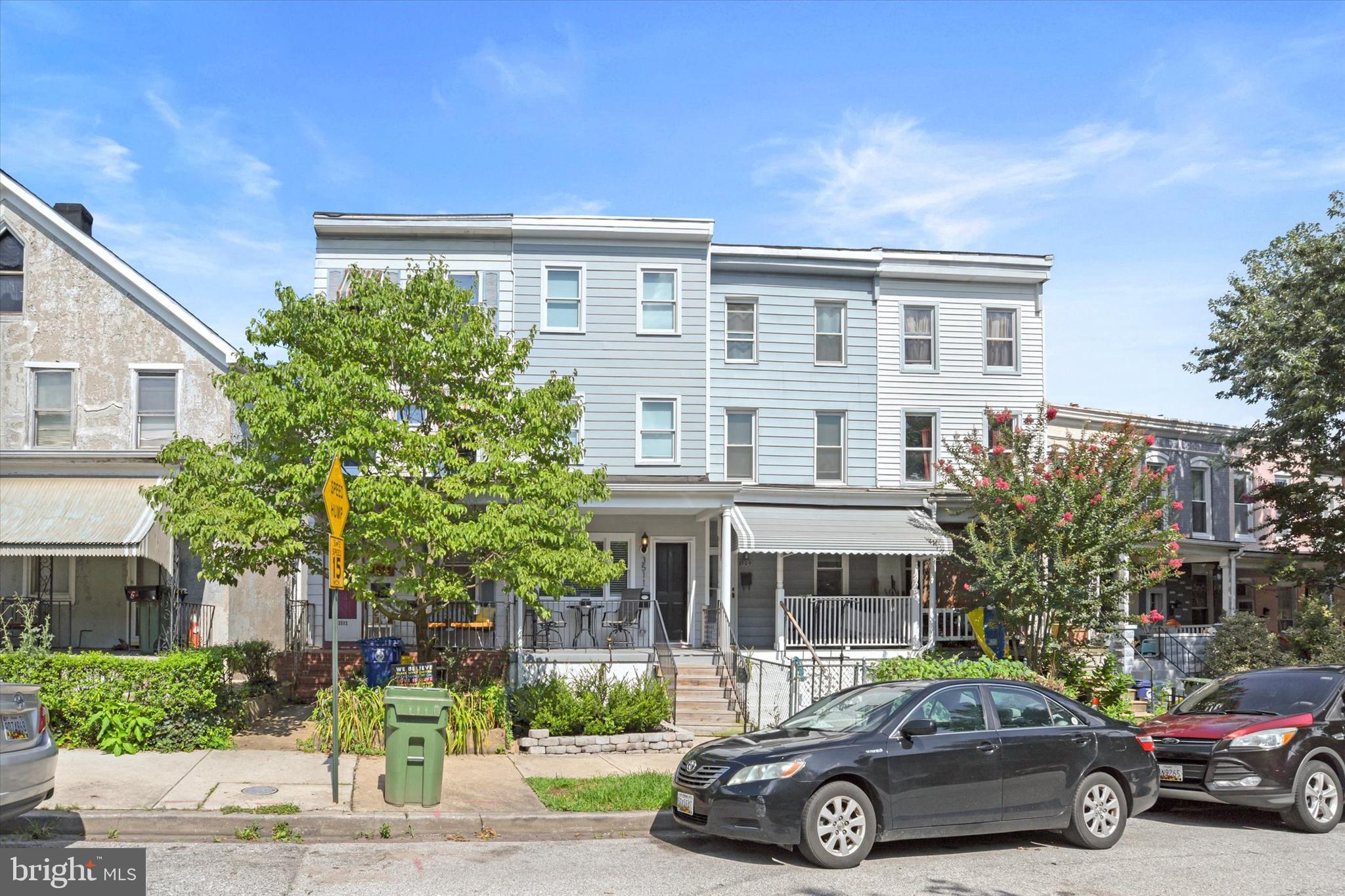 This beautiful 3- story home in Historic Hampden was TOTALLY remodeled in 2017!  Open floor plan, ideal for entertaining, features hardwood floors throughout, lots of natural & recessed lighting, gorgeous Kitchen with granite, SS appliances & huge island with breakfast bar. Large primary bedroom with ample close space & full bath with awesome walk-in tile shower & double vanity, plus  2 bedrooms on 2nd floor with hardwood & tile hall bath with shower/tub combo.  Inviting front porch & front garden, plus paver patio & off-street parking for 2 cars in the back. Walk to parks & "The Avenue." Property is also enrolled in the PLUS 10 YEAR CHAP TAX CREDIT. What's not to love? Move right in & enjoy!