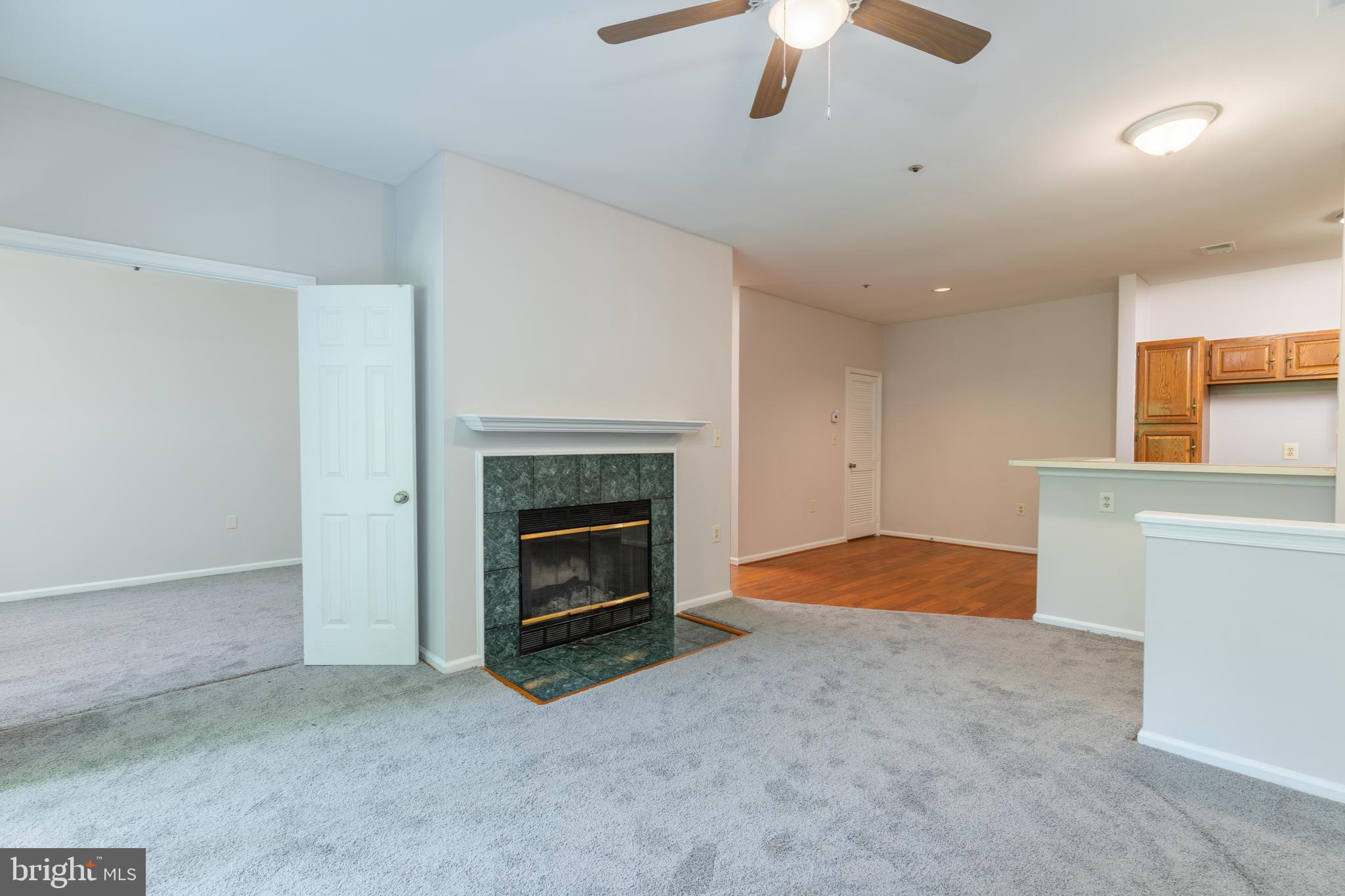 AFFORDABLE MOVE-IN READY CONDO IN THE CONVENIENTLY LOCATED COMMUNITY OF SILVERBROOK FARMS! Unit has been updated with new carpet, new paint, new HVAC, and new lighting fixtures.  This unit features a traditional floor plan with a spacious living room w/ a fireplace, separate dining area, kitchen w/ ample cabinet space, 2 bedrooms including a Master bedroom w/ a walk-in closet and dual entry bath w/ laundry area, and new sliding glass doors in the living room which lead to the private patio that has it's own storage closet and backs to woods for added privacy.  Sold As-Is!  Community is not FHA approved