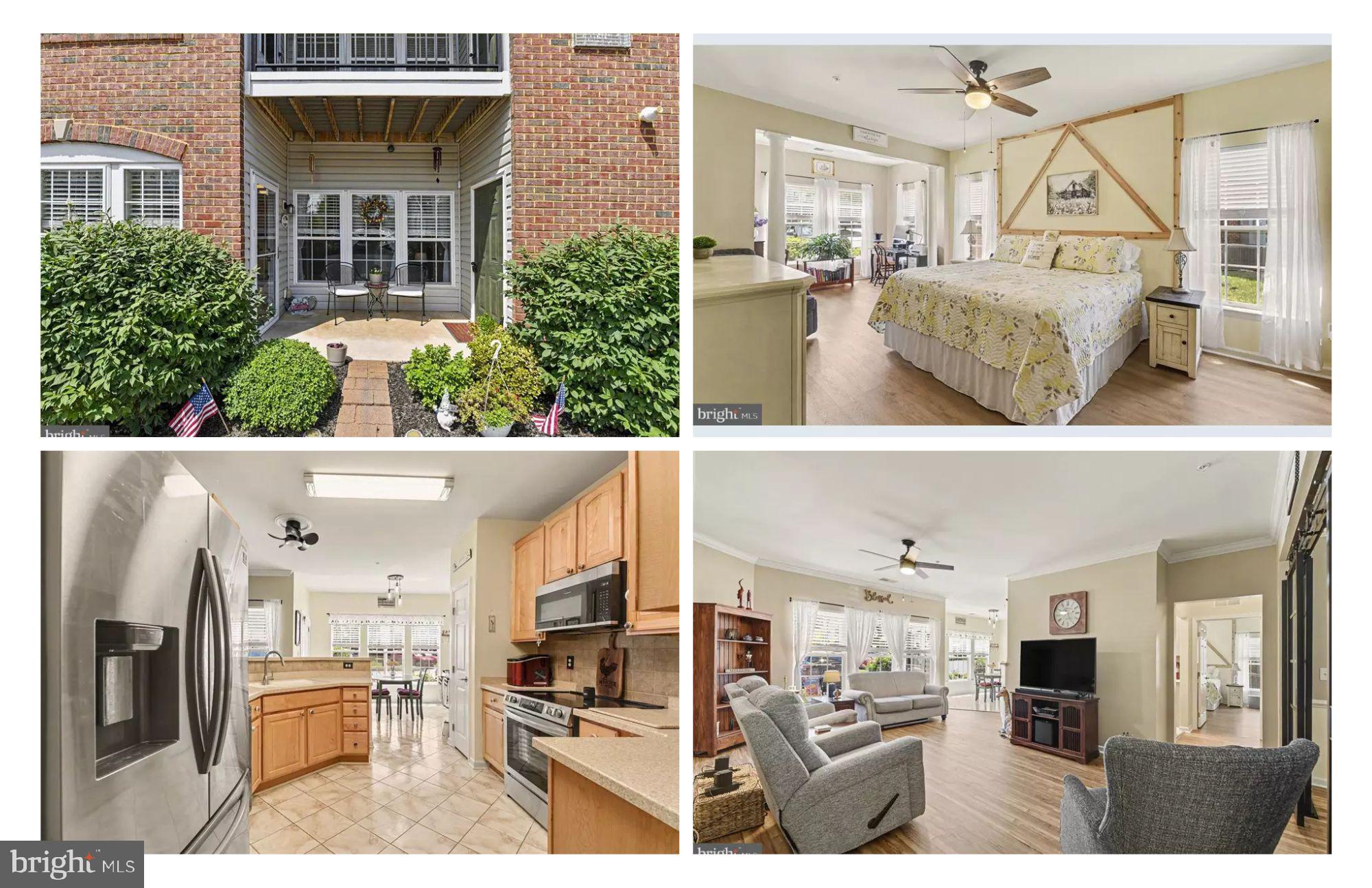 GROUND FLOOR UNIT WITH PRIVATE ENTRANCE! This meticulously maintained home is featuring 2 spacious bedrooms, 2 full bathrooms, and over 1600 sq ft of living space. As you enter the home you will find a foyer appointed with ceramic tile flooring coat closet and large 4 x7 walk-in storage closet. The living room boosts an abundance of natural light, updated luxury vinyl flooring, crown molding, decorative wood accent wall, ceiling fan and entry to the kitchen. The living room flows to a sunlit eat-in kitchen with Corian countertops, ceramic tile backsplash, stainless steel appliances, double sink, pantry, ceramic tile flooring, table space and access to a private entry patio. Adjacent to the living rm is a large flex room with eye catching glass barn doors, updated luxury vinyl flooring, chair rail, crown molding and ceiling fan. The oversized primary suite offers a large 8x10 walk in closet with organizers, sitting area, luxury vinyl flooring, wood accent wall, ceiling fan, & updated on-suite bath. Primary bath is appointed with barn slider door, ceramic surround walk-in shower with glass door and bench, ceramic tile flooring, linen closet and double sink vanity. Down the hall you will find the spacious 2nd bedroom with luxury vinyl flooring, large closet and ceiling fan, and a 2nd Full bath with ceramic tile flooring and ceramic tile surround tub/shower combination. Step outside to enjoy your ground floor patio with easy access to parking and utility closet. Updates include - 2025 Water Filtration System, 2024 Microwave & Stove, 2024 Luxury Vinyl flooring, fresh paint, and so much more! Enjoy the close proximity to I-95 & RT 40, shopping, & restaurants. This unit is a must see!