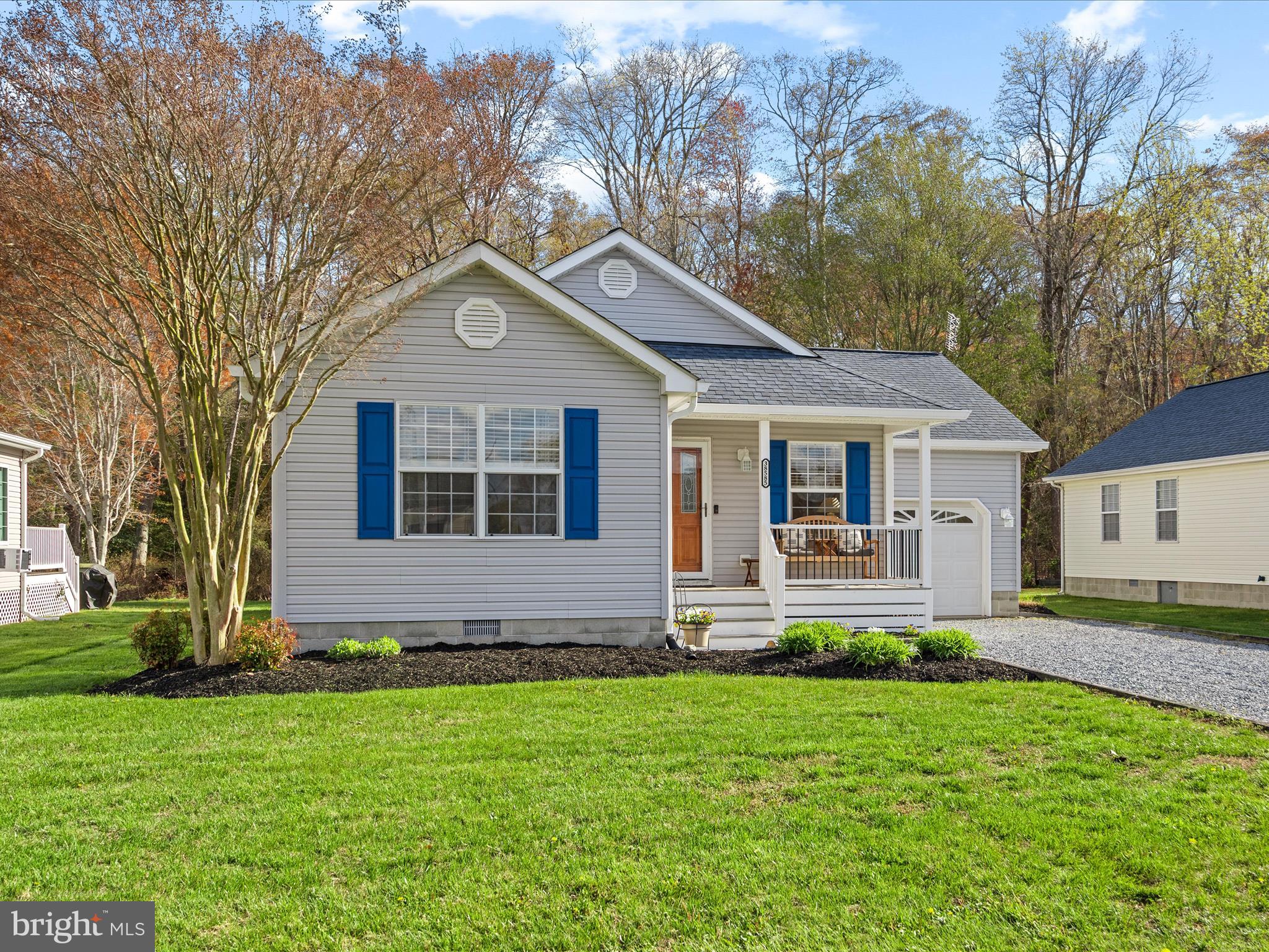 This charming 3 bedroom, 2 bath ranch style home in the quiet community of Bethany Meadows is just over 2 miles to the beach and ready for you to enjoy...whether as a vacation getaway, a year round residence, or a solid rental investment. Extremely well maintained, thoughtfully updated, and sold fully furnished, this home features a spacious eat-in kitchen with plenty of white cabinetry, wide-width luxury vinyl plank flooring throughout the main living areas, and even a built-in wine/drink fridge. The vaulted ceilings in both the kitchen and the spacious family room add to the openness and airy feel of the home. Double doors between the kitchen and family room can be closed for added privacy or separation when desired. The family room flows seamlessly into the kitchen and then into a lovely sunroom that overlooks the private, tree-lined backyard and extends out to a relaxing screened porch. The backyard view is truly special, with mature trees and a picturesque stream creating a peaceful, serene setting that feels like your own private retreat...there’s even a hammock for those lazy afternoons!

The split floor plan offers great privacy with guest bedrooms and a full hall bath located at the front of the home, and a spacious primary suite tucked away in the back. The primary bedroom features a walk-in closet with custom closet system and a freshly renovated ensuite bath. Additional highlights include updated ceiling fans, fresh paint, a laundry room with cabinetry, and a one-car garage with an extra fridge/freezer and overhead storage, and a floored attic with pull down stairs. The roof was replaced 8 years ago with an architectural limited lifetime shingle, offering added peace of mind for years to come. There's even a storage shed and an outdoor shower for rinsing off after a day at the beach!

Enjoy the peaceful surroundings and great amenities of Bethany Meadows, including a community pool, tennis court, and nature trail—all just a short drive to Bethany Beach.