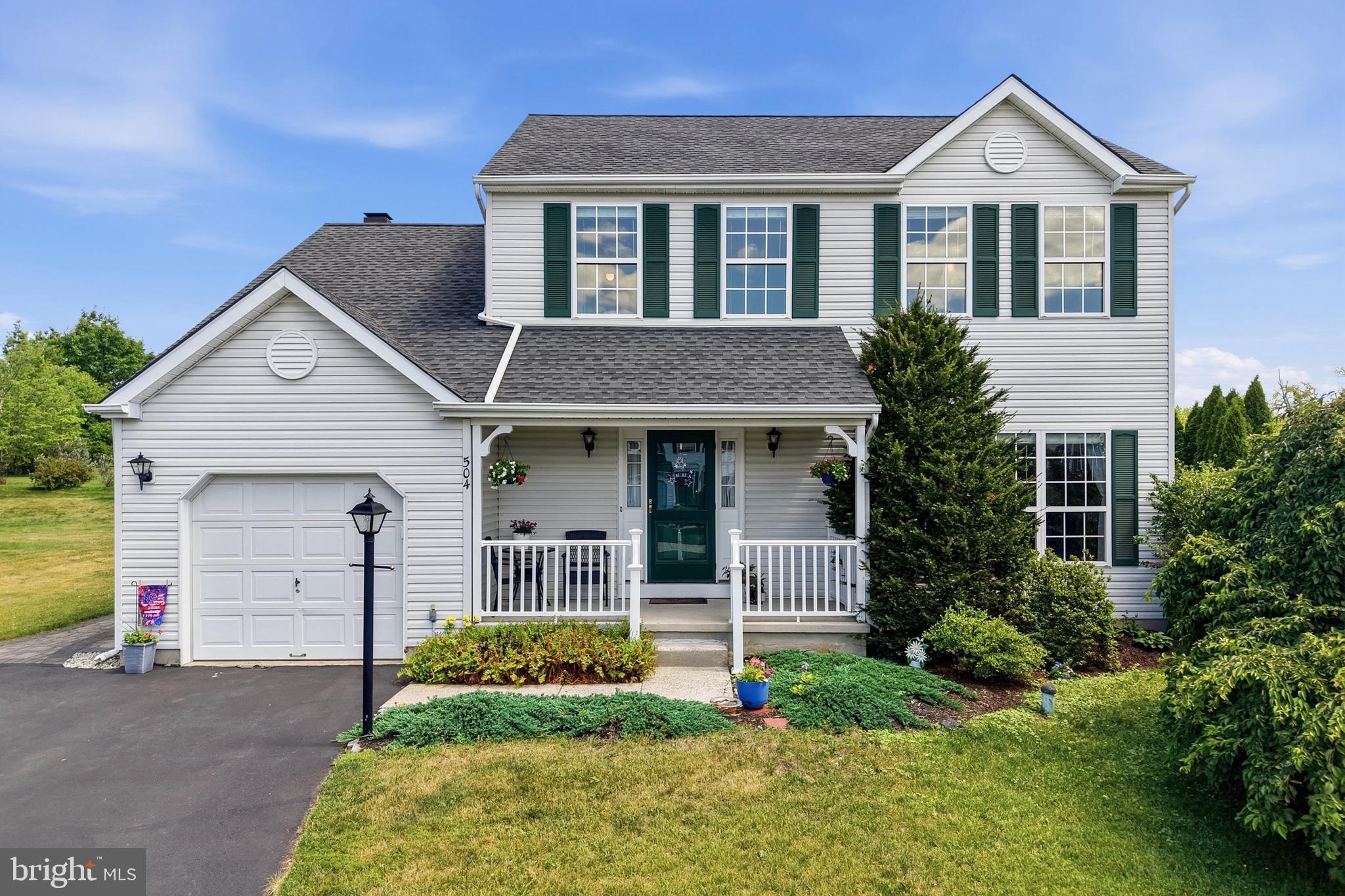 Welcome to 504 Ash Court, a beautifully maintained and impeccably clean Colonial nestled in the highly desirable Forest View neighborhood of Franconia Township. Pride of ownership is evident throughout this 4-bedroom, 2.5 bath home offering approximately 1,839 square feet of comfortable living space plus an extended full basement ready for storage, hobbies, or future finishing.  From the moment you arrive, you'll appreciate the home's attractive curb appeal, quiet cul-de-sac setting, and meticulously cared-for condition. Inside, gleaming hardwood floors and abundant natural light create a warm and inviting atmosphere. The spacious living room flows seamlessly into the formal dining room, making entertaining effortless. The bright and cheerful kitchen features ample cabinetry, generous counter space, and a convenient breakfast nook overlooking the backyard. Just steps away, the cozy family room is highlighted by a gas fireplace, providing the perfect place to gather and unwind. Upstairs, the primary suite offers a walk-in closet and private bath, while three additional generously sized bedrooms provide flexibility for family, guests, or a home office. The second-floor layout is both functional and comfortable, with plenty of closet space throughout.  Step outside to enjoy the level backyard, ideal for outdoor entertaining, gardening, or simply relaxing. Conveniently located near shopping, dining, parks, and major commuter routes, this home offers the perfect combination of neighborhood charm and everyday convenience.  Extra storage or a workshop area available in the spacious shed.  If you're looking for a home that has been lovingly maintained and is truly move-in ready, 504 Ash Court is a must-see. Clean, bright, and exceptionally cared for, this is the kind of home buyers hope to find.