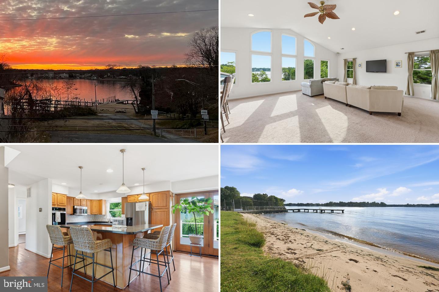 Enjoy breathtaking water views and sunsets over Stoney Creek from this meticulously maintained 5-bedroom home. Positioned right across the street from the community beach, boat ramp, and fishing pier, this spacious residence offers the ultimate water-access lifestyle in Pasadena’s highly sought-after Sunset Beach without the burden of an HOA and waterfront costs. Featuring a stunning upper-level great room with a wet bar, new Smart appliances, and an oversized garage, this turnkey home offers a modern layout and Chesapeake living at incredible value.
Designed for both everyday living and entertaining, the home features spacious, light-filled rooms, an open floor plan, and elegant finishes throughout. The gourmet kitchen opens to inviting living and dining spaces along with gleaming hardwood floors on the main level. The heart of the home, the Kitchen has Corian countertops with a large island, lots of counterspace and ample cabinet space and NEW Smart Kitchen appliances making meal preparation a breeze. With the open floor plan you can mingle with the chatter of family and friends while cooking. The main floor has two spacious bedrooms. If you choose to work from home you can have your main level office or work-out room. It also has a bright and cheery full bathroom.
After a long day retreat to the Upper Level which includes a huge Family Room, the luxurious primary suite provides a private retreat with spa-like amenities and two generous additional bedrooms and well-appointed baths offer plenty of space for family and guests. The Family Room has wall to wall windows with a fantastic water view, cathedral ceiling, built-in Wet Bar, half bathroom and recessed lighting. Sunsets are beautiful to watch from the comfort of your Family Room, or sitting at the bar while entertaining. The large Primary Suite on the second level has a cathedral ceiling with large walk-in closet and newly updated Primary Bath with double vanities and a custom tiled glass enclosed shower. This amazing home has a list of updates such as a NEW PREMIUM ARCHITECTURAL SHINGLE ROOF, NEW DUAL ZONE HIGH EFFICIENCY HEAT PUMPS, NEW WATER HEATER.
The Lower Level is partially finished with a half bathroom, utility room, carpeted main room, Laundry Room and lots of storage, adding over 1000 square feet of additional space. Last but not least is the large two car Garage. The Garage is heated and has a Tesla EV Charger, epoxy floor coating with high ceilings and storage. It also has a Kayak hoist installed for easy access and storage for Kayak! It is perfect for a car lover or someone who is handy and likes to tinker in the garage.
Step outside to the fenced in backyard and enjoy the beauty of a private garden from your composite Deck.. Whether you’re sipping your morning coffee, hosting gatherings, or simply relaxing at the end of the day, this home offers the perfect blend of comfort, style, and coastal living. The Sunset Beach Community is truly a place to call home. Enjoy the community gatherings to watch the fireworks on the Fourth of July , Labor Day festivities or the Parade of Lights Boat Parade in December and much more. Please note: the optional fee of $80 per year to the Sunset Beach Improvement Association allows access to the beach parking, to rent boat slips and to get the key to the boat ramp.  Convenience meets tranquility as this home is ideally situated near shopping, dining, major routes, making it easy to explore Annapolis, Baltimore, and Washington DC. Easy commute to Fort Meade, BWI and Amtrak. This is more than just a home; it’s an exciting opportunity to live your best life, enjoying family and friends. Move-in ready and meticulously maintained, this exceptional Sunset Beach residence is a rare opportunity to enjoy water access community living at its finest. Don’t miss your chance to make this incredible property your new home! It’s the ultimate Chesapeake Lifestyle! MUST SEE!