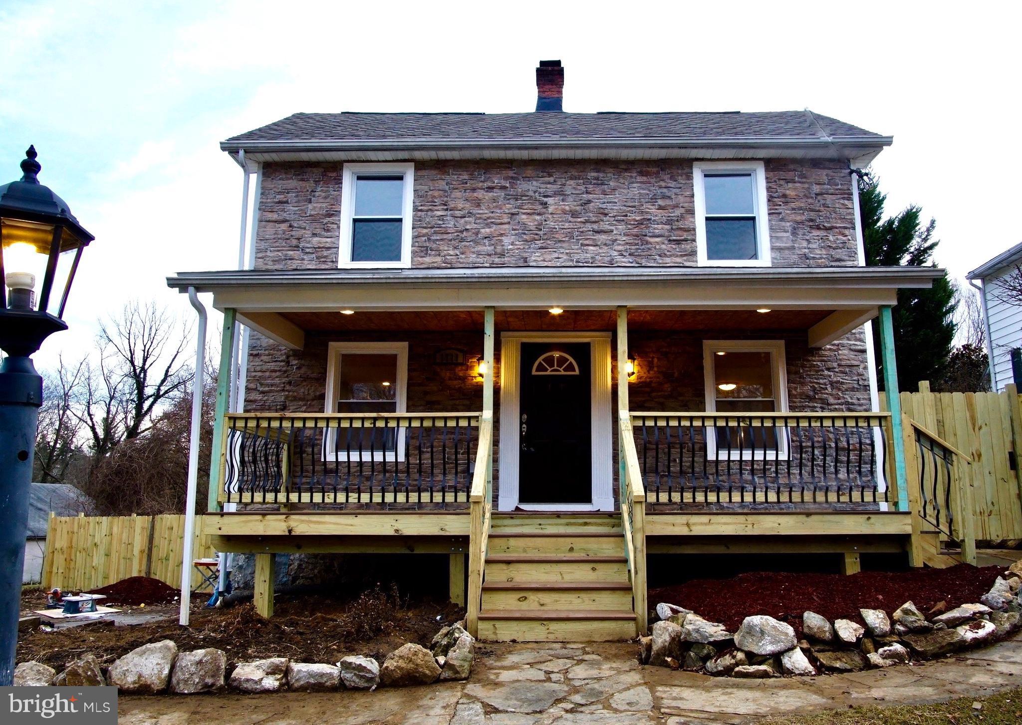 Exceptional 4 BR 2.5 BA rental in Ruxton! Interior is all new including woods floors, windows, walls, kitchen, baths. Kitchen w/ SS appliances and granite counters, island with breakfast bar. Open Living/Dining space has stone wall with electric FP, surround sound hard wired & blue tooth. 4 BR, 2 BA on upper level. Lower level rec rm, laundry room with lots of storage. Lg deck, fenced yard. Great Schools!