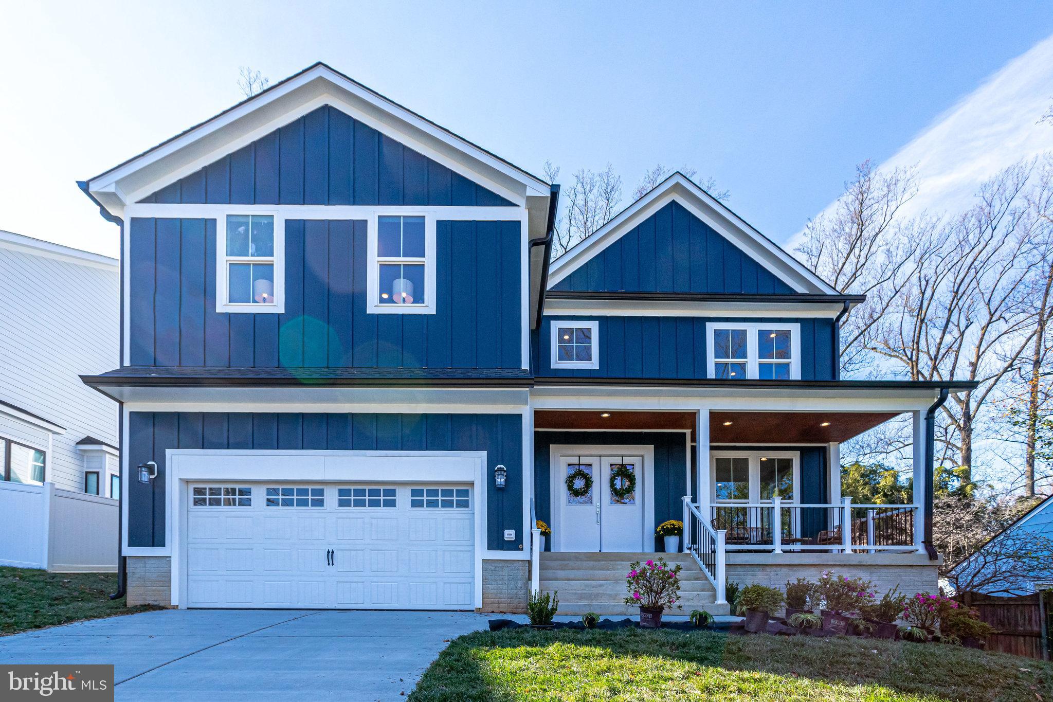 Welcome to this Beautiful, Light & Bright, East Facing New Construction Craftsman Home - MOVE-IN FOR THE HOLIDAYS. Relax on the Inviting Front Porch. Gorgeous Multi-Width Hevea Meno Distressed Hardwood Floors on Entire Main Level & Upper Level Hallway & Primary Suite. Main Level features Kitchen with Large Island for Eat-In Seating, Flexible Dining Area, Open Concept Family Room Space with Electric Fireplace, Office/6th Bedroom & Mudroom. Kitchen boasts Quartz Countertops, Marble Tile Backsplash & ZLine Stainless Steel Appliances with Gas Range and Decorative Range Hood. Upper Level features Four Well Appointed Bedrooms including Beautiful Primary Suite with Accent Wall, Two Large Walk-In Closets and EnSuite Bathroom with Timeless Design. Lower Level has LVP Flooring, an Oversized Guest Space with Attached Full Bathroom, Wet Bar & Movie Theater/Gym. Notable Infrastructure upgrades include Bosch Tankless Water Heater & Dual-Zone Carrier HVAC Systems. Stellar Cul-de-Sac Location with easy Access to Rt 7, 66 & 495. Marshall HS Pyramid.