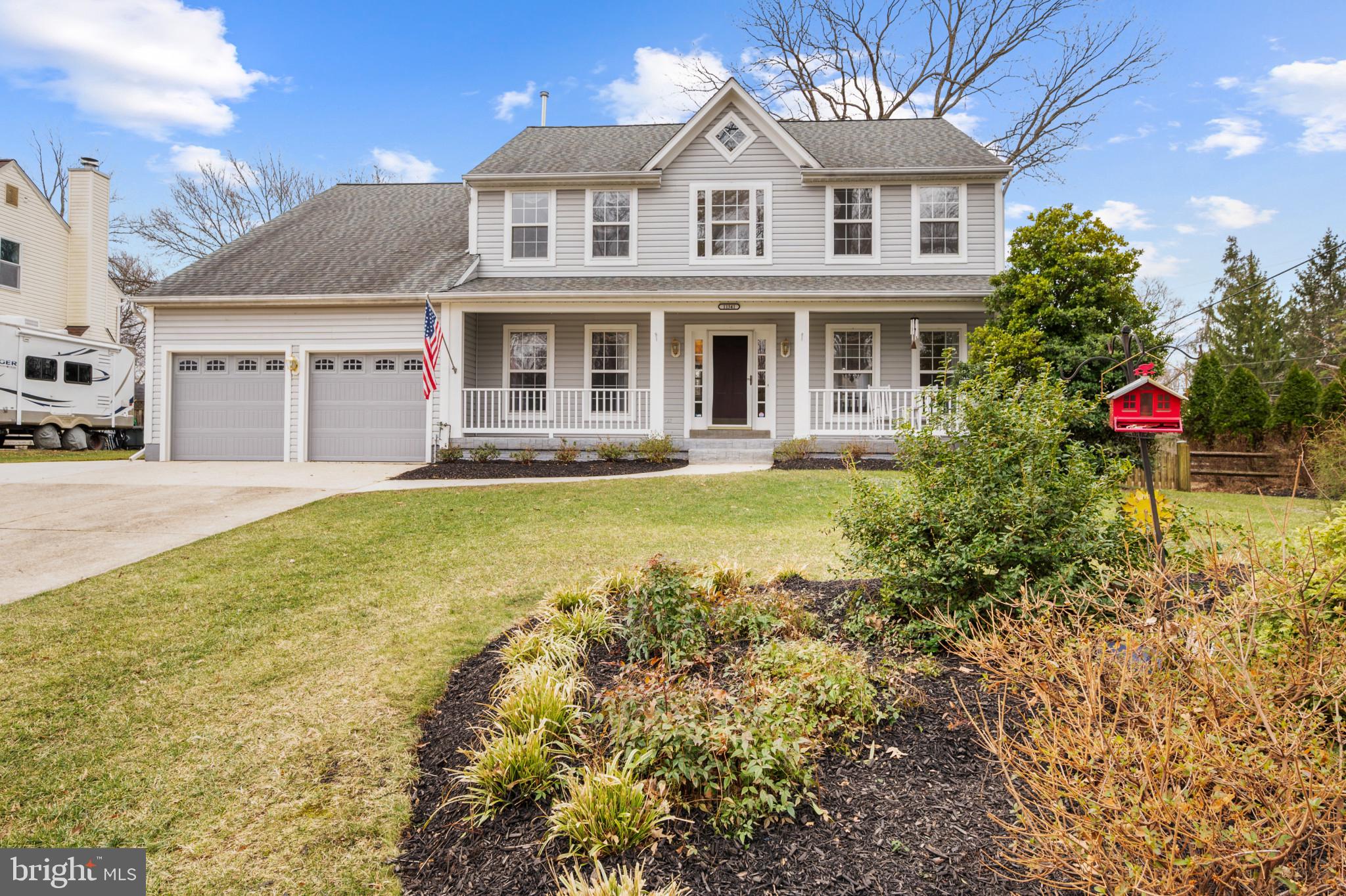 An extremely unique opportunity to make a very thoughtfully maintained and updated home, your forever home. Glenn Dale is a phenomenal location with commuter routes, shopping, professional offices, schools, recreation, golf, aviation learning in selected schools and more!!!!  
The front porch with stamped concrete is an added benefit for morning coffee overlooking the beautifully landscaped front lawn and corner lot. The backyard has been landscaped, maintained with an irrigation system, a  large firepit area and is fenced.  Be thrilled with the  oversized deck that could entertain the masses of friends and family for holidays and get togethers! With over 4500 sq ft, three full levels of living, this home offers 4 bedrooms ( 3 upstairs, 1 lower level) , 3.5 bathrooms,  main floor hardwoods are beautifully maintained and the updated eat-in or dine otherwise kitchen with new appliances, plenty of cabinets and pristine granite countertops is ready for cooking and serving. An office right off the foyer with doors for privacy, a formal living and dining room with plenty of recessed and natural lighting.  Enjoy a main floor oversized  family room with a rare  to find wood fireplace  and two sets of french doors leading to the oversized deck and almost half an acre. The main level also has a convenient laundry room  with cabinets right  off of the 2 car garage.  The upstairs level is presented with a sprawling primary bedroom suite with vaulted ceilings, a spacious well lit attached sitting area,  two walk-in closets, a bathroom that gives a double vanity for comfort, a shower and soaking tub for an optional pampering space. Down the hall, for privacy,  are 2 additional bedrooms with naturally lit views and a full bathroom to share. In and on the walkout lower level you will be amazed at the 2nd family room complimented by a work/study area, billiard room or bedroom,  and a refreshment area equipped with a refrigerator, eat at counter, under the counter freezer, new sink and cabinets plus  a 2nd washer/dryer area, a washer and dryer combination. Shower or bathe in a full bathroom and behold plenty of closet spaces for a guest suite or family member that needs a little more privacy.

Plenty of updates throughout the interior and the fenced and beautifully landscaped and maintained exterior and property allow years of and many memories with family, friends and gatherings.
UPDATES INCLUDE:
New HVAC, new ROOF (2019)  GRANITE KITCHEN COUNTER TOP, newer KITCHEN APPLIANCES (2013), WASHER/DRYER, Driveway widened, Glass sliding doors on 2nd and 3rd bathroom bathtubs, Installed prefabricated shed, Installed split fence,  painting throughout the interior, irrigation  also exists. Newly powerwashed siding and deck.