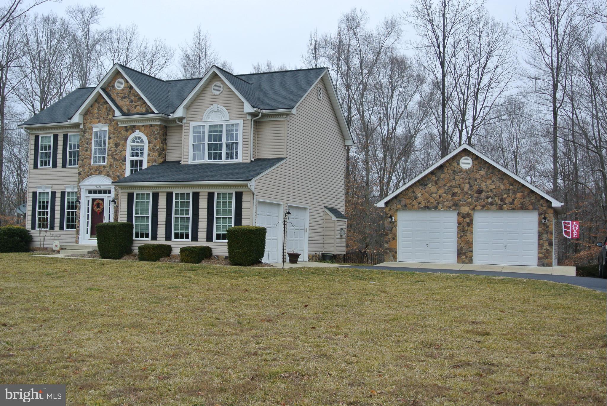 Immaculate Home in the country.  Plenty of Storage Space.  Garage Space for 4 cars. Huge Cedar Closet in basement.  Built for entertaining. Great commuter location for Pax River and close to commuter lots for DC.  Spacious rooms. Tastefully Decorated.  Located on a Cul-De-Sac.  Huge Deck Overlooking Treed Lot