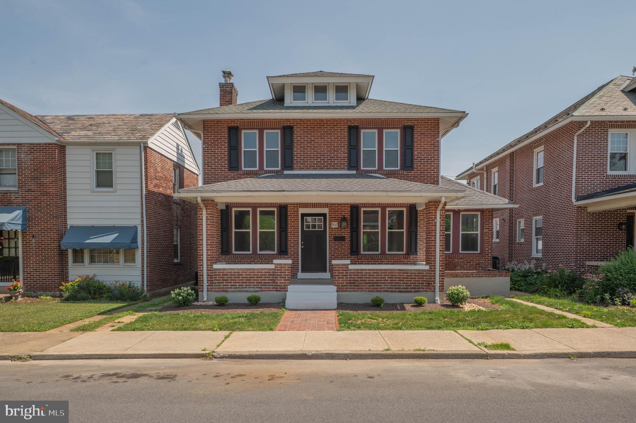 This classic brick Emmaus home offers timeless curb appeal. Enjoy from first glance with the covered front porch and Craftsman details. Enter to see the renovations and beautiful blend of charm and updates. The first floor offers a spacious, functional layout, including a large family room, a dedicated dining room, galley kitchen, and an office with abundant natural light. The kitchen features shaker cabinets, granite counters, a tile backsplash, and stainless appliances. A mudroom/laundry room and half bath sit just off the kitchen and backyard, creating an indoor–outdoor flow for busy living. Upstairs, you’ll find three bedrooms with a full hallway bath. Additional features include spacious closets and a large basement for storage, as well as a deep backyard. This home is ready for you to move in and enjoy —all in a highly desirable location. Conveniently located near shopping, dining, and parks in a quaint, walkable, downtown setting.