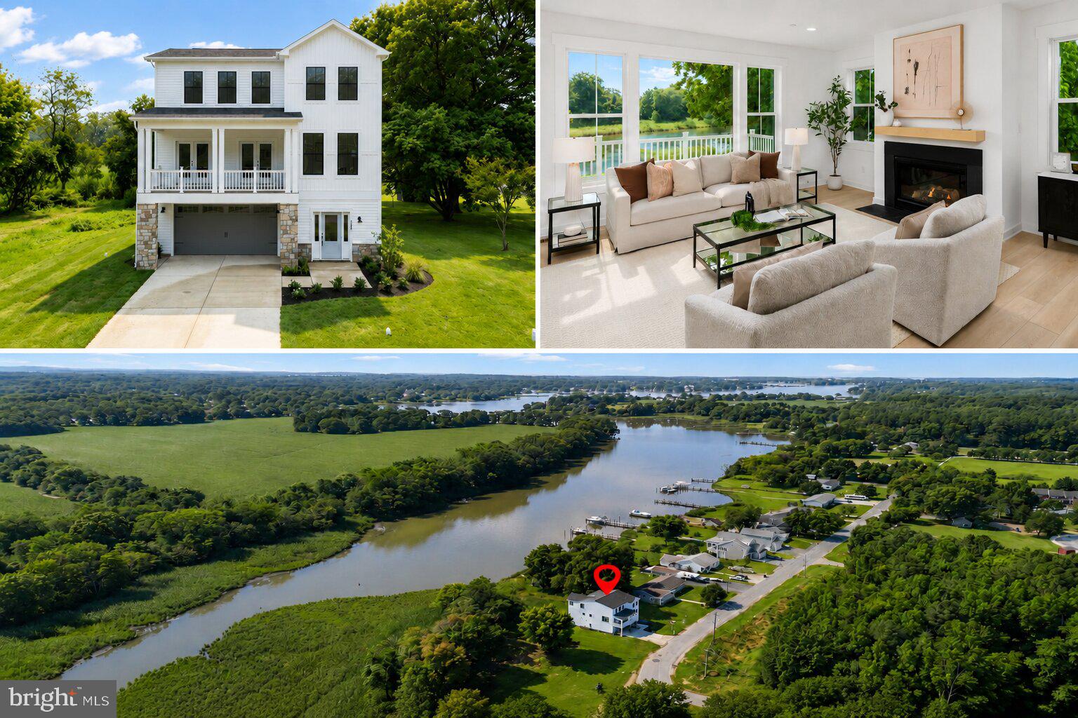 Coastal luxury living by Laine Street Homes, this exceptional waterfront home offers over 3,000 square feet on 3 levels with 5 bedrooms, 3.5 bathrooms, and stunning water views. Perfectly positioned and thoughtfully designed to capture beautiful sunrises over the water, the home is filled with natural light and showcases panoramic water views from the main living areas and the luxurious primary suite.

Designed for both luxury living and entertaining, the open floor plan features 7-inch wide plank flooring, a gas fireplace, entry-level guest suite, and high-end finishes throughout. The gourmet kitchen is the heart of the home, complete with shaker-style cabinetry, quartz countertops, an oversized island, premium ZLINE stainless steel appliances, upgraded custom lighting, and expansive water views.

Upstairs, the spacious primary suite offers a peaceful waterfront retreat with a spa-inspired bath featuring a 6-foot tiled walk-in shower with dual shower heads, a built-in bench, double vanities, and generous closet space. Bedroom-level laundry and beautifully finished bathrooms with tile flooring add everyday convenience.

Outdoor living is just as impressive, with an expansive rear deck and covered patio overlooking the creek—perfect for enjoying sunrises over the water or relaxing while watching local wildlife. Adding to the sense of privacy, approximately 181 acres of rural land zoned "Countryside District" stretch across the shoreline on the opposite side, preserving the natural views with protected land.  

For those who enjoy life on the water, this location is hard to beat. Launch a kayak, paddleboard, or small boat from your backyard and reach the Chester River in approximately one mile, with the Chesapeake Bay just 5 to 6 water miles beyond. Enjoy quick access to bay boating while returning home to the calm waters, privacy, and natural beauty of a protected creek.

Combining quality craftsmanship, upscale finishes, and an exceptional waterfront setting, this newly completed home offers a rare opportunity to enjoy the best of Maryland's Eastern Shore lifestyle!