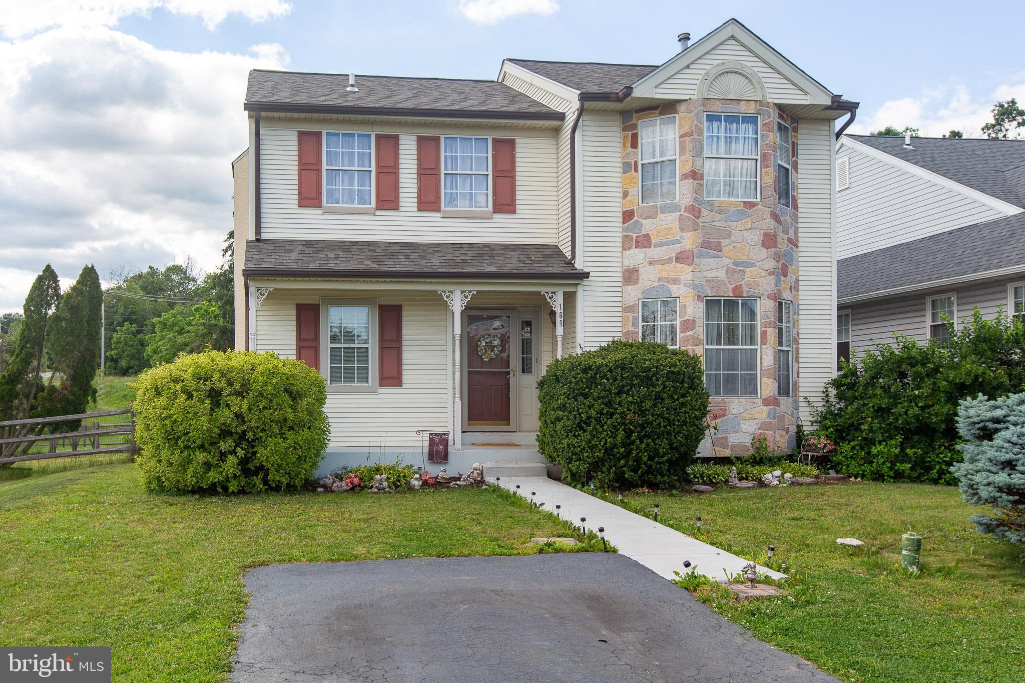 New Price with a ONE-YEAR HOME WARRANTY!!   Let's make this your home!  Welcome to 168 Regents Road in Cranberry Estates! This charming 3-bedroom, 1.5-bath home is tucked away in a quiet, well-established neighborhood, offering the perfect blend of comfort and tranquility. Attractive stone front bay area adds distinctive style to this home with expanded 3 car driveway. The main level features a bright and inviting layout with a sunken family room, an updated kitchen counter with Granite and newer appliances to compliment the spacious dining area and family room. The main floor also has a 1/2 Bath for your convenience and a sliding glass door right out to your finished patio. Second floor boasts three nice bedrooms with a large main bedroom with walk in closets . A large L-Shape full bath with twin sinks with updated large tiles in the bath and shower area.
Out back, you’ll find a serene backyard complete with a patio area—perfect for relaxing, entertaining, or enjoying quiet evenings outdoors. The large basement offers incredible potential—whether you envision additional living space, a home gym, or the ultimate entertainment area, the possibilities are endless! Just minutes away from Perkiomen Valley School District and plenty of shopping, This has convenience written all over it!
Enjoy peace of mind with a newer roof (2024) and a newly installed walkway (2025), adding both value and curb appeal. Bring your vision and make the minor updates it needs yours today!