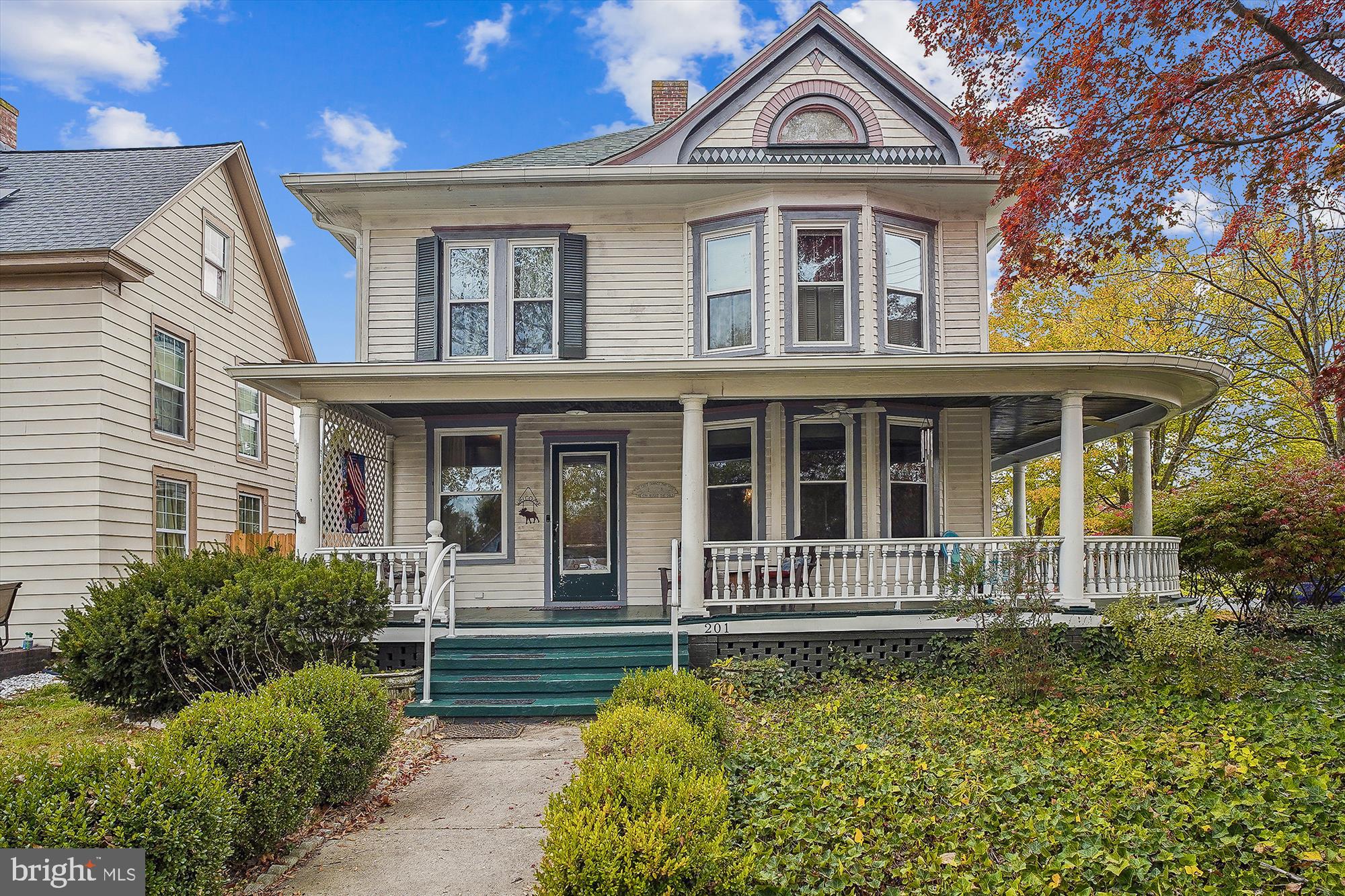 Charming Historic Victorian home on an amazing corner lot. This home is bursting with character and details from turn of the century craftsmanship. Unparalleled care and attention have been given to all the recent upgrades, including new windows throughout, new roof with 6" gutters, dual zoned HVAC units (previous oil furnace and tank are in basement if someone would like to switch back to oil heat), updated electric panels, and a whole house water filtration system. As you enter the grand foyer, you'll notice the hand painted mural from a local artist, and the stained-glass window on the classic stairway. The cozy LR is accented with a beautiful fireplace. The formal DR blends into the open Family Room for memorable gatherings. While all rooms are outfitted with high ceilings and amazing wood floors. An updated kitchen with granite counters and an island rounds out the main floor. Upstairs highlights the 3 spacious BRs (2 with stately Bay windows), an office which can be used as a 4th BR, and an upstairs laundry. Let's not forget the 1500+SF unfinished basement with 2nd laundry area, and a massive walk-up attic for tons of storage space. The detached 2 car garage is perfect for a boat or workshop as well. At the end of the day, you can relax in the oversized yard with Koi Pond or pull up a chair on the incredible wrap around porch.