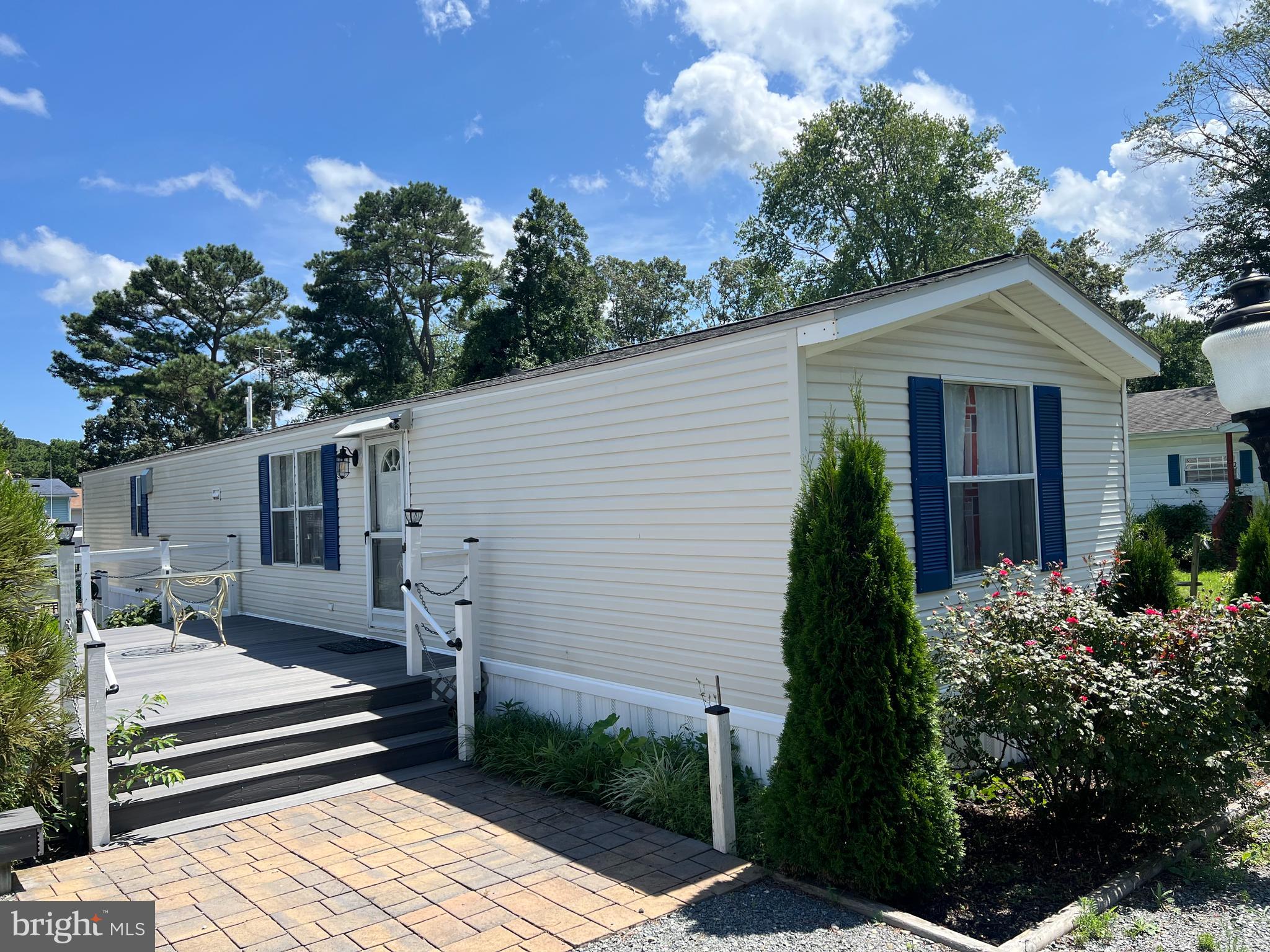 Step inside your year round or second home. This unique property is Fee Simple thats right NO Land Lease,  NO HOA, and is on public water and sewer. This home offers 2 bedrooms and 2 full bathrooms. The Bathrooms and HVAC newer. A  second electric hookup and meter perfect for parking you friends and family's RV camper while they visit. New Flooring in Kitchen and living areas. Book a tour today!!