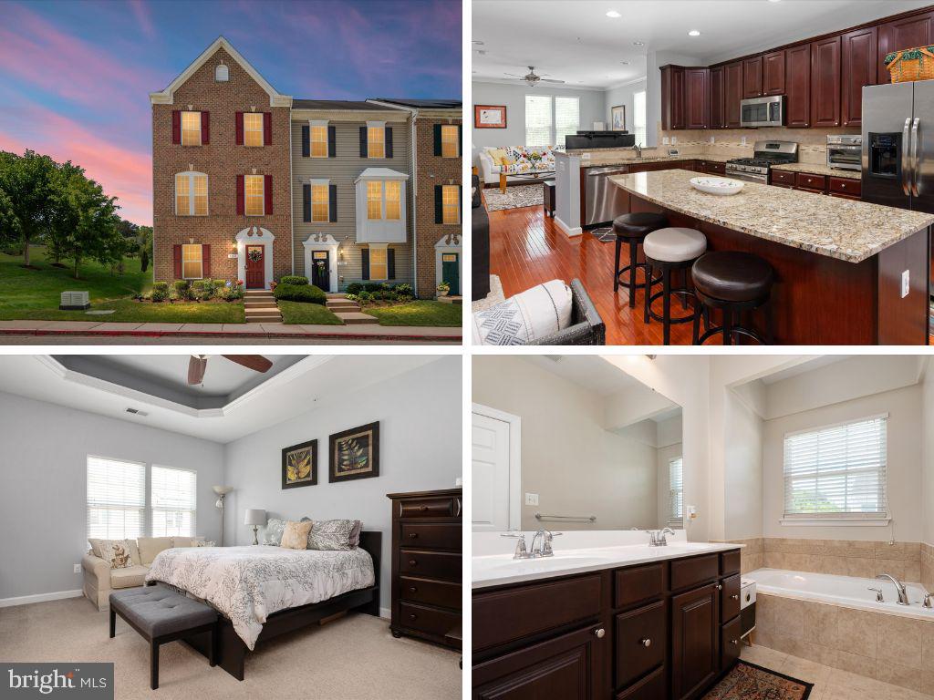 Stunning end-unit townhome with 4 bedrooms, 3.5 baths, and 2-car garage, filled with natural light and 2,200 sq. ft designed for modern living! Featuring a fully owned solar panel system that helps keep energy costs low, with seller-reported electric expenses averaging approximately $117/month based on prior usage and utility costs. The entry level welcomes you with a spacious foyer and a versatile 4th bedroom or office with a full bathroom—perfect for working from home or additional living space.  The main level features an open-concept layout with beautiful hardwood floors, a bright and airy family room, and a chef-inspired kitchen complete with granite countertops, stainless steel appliances, center island, pantry, and a lounge area. Ideal for entertaining or everyday living!  Upstairs, unwind in the expansive primary suite featuring a lighted tray ceiling, walk-in closet and a luxurious en-suite bath with a soaking tub and separate shower. Generously sized secondary bedrooms offer flexibility for guests, family, or additional workspace.  Additional highlights include a spacious, sun-drenched deck ideal for entertaining, along with a well-appointed, freshly painted garage complete with a new opener and a Type 1 EV charger. The privacy of an end unit along with easy access to shopping, dining, and major commuter routes to NSA, Fort Meade, Baltimore and beyond.  Move-in ready and perfectly located—this one checks all the boxes!