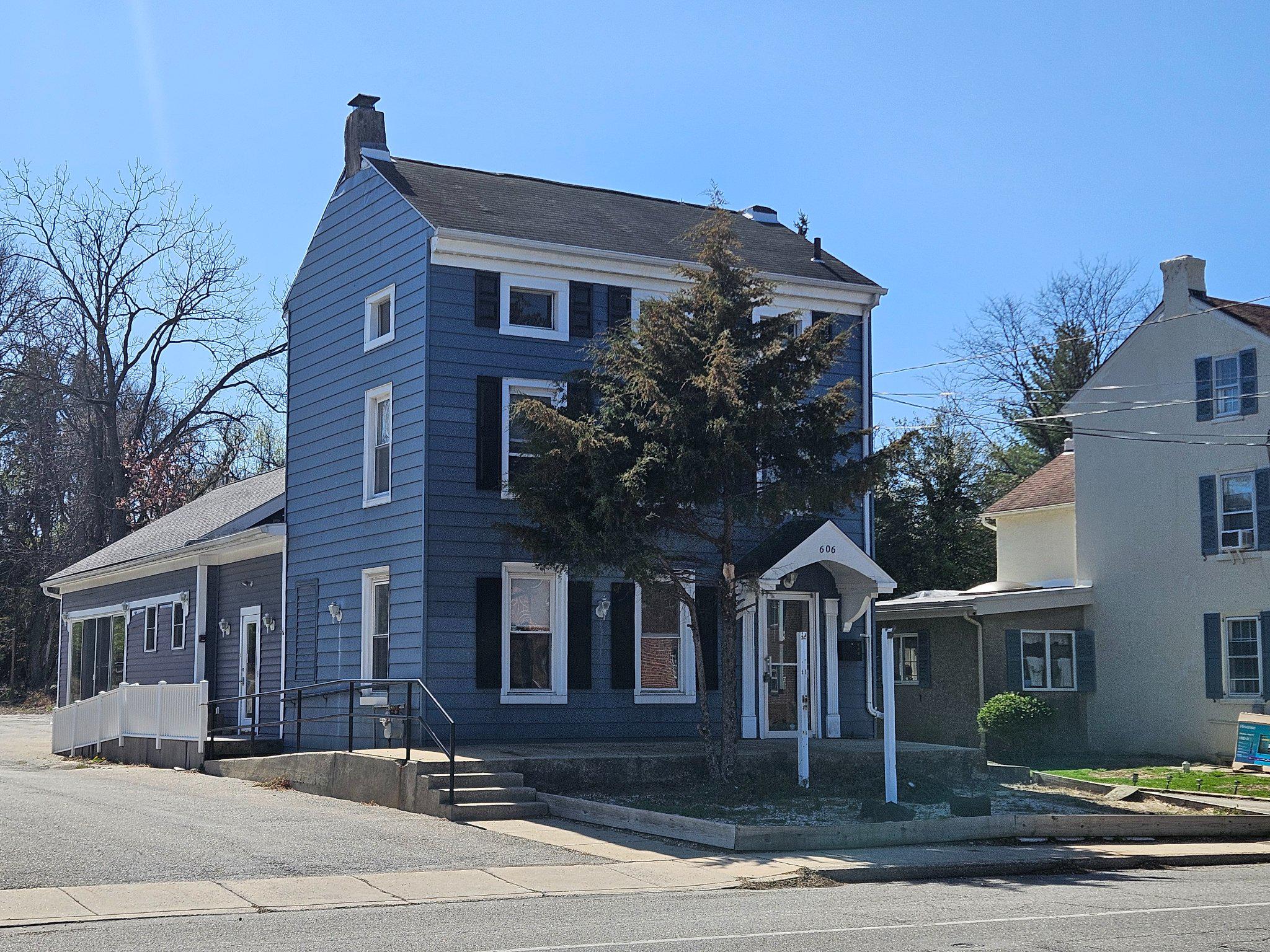 New on the market ! Lafayette Hill former medical office. First floor consists of Spacious 23x15 reception area with adjoining 8x12 waiting room, exam room 1- 9x12 , exam room 2- 9x12 ,fully accessible powder room, supply/ copier room 5x9 and a very large 21 x 23 foot office with lots of glass which is a perfect work out room. Perfect for a physical therapist or other office use. The second floor consists of 2- 8x12 rooms and a 12x15 room plus a powder room. The 3rd floor is a 16x 22 foot loft room. The second and 3rd floor layout could be a possible apartment with township approval. Parking for around 15 cars.  Also soon to be available is the adjoining property 608 Germantown Pike which will be separately priced.