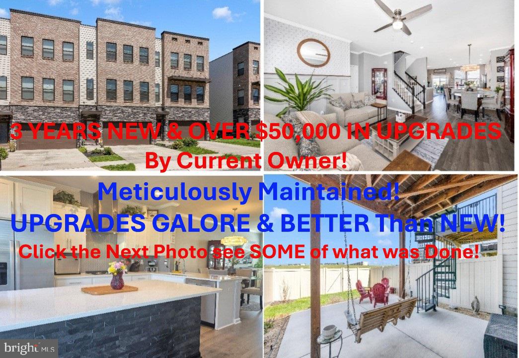 WHY WAIT FOR NEW CONSTRUCTION THAT HAS LESS UPGRADES, HIGHER COSTS AND HIGHER PROPERTY TAXES?   This MUST SEE home is a quick move-in and offers updates galore that you won't find in new construction!   Over $50,000 in thoughtful after-market upgrades and enhancements have transformed this already beautiful home into a truly ONE-OF-A-KIND SHOWSTOPPER!   Built in 2023 and gently lived in, this exceptional 4-bedroom, 3.5-bath home offers the perfect blend of modern elegance, comfort, and everyday functionality—designed to impress even the most discerning buyer. ***
From the moment you arrive, you’ll feel the quality upgrades and attention to detail that set this home apart.  The welcoming foyer immediately makes a statement with its custom accent wall, decorative ledge, and convenient hooks—creating a stylish yet functional space perfect for seasonal décor and daily living. ***
Rich luxury vinyl plank flooring flows seamlessly throughout the main level, creating a sophisticated and cohesive design. The sun-filled living room is both inviting and elegant, featuring crown molding, a designer accent wall, ceiling fan, and three oversized windows that fill the space with natural light. ***
At the heart of the home is the stunning gourmet kitchen—beautifully designed for gathering and entertaining.  Crisp white cabinetry, stainless steel appliances, quartzite countertops, and a spacious center island accented with gorgeous stone detail create a space that is both timeless and impressive.  The adjoining dining area and cozy sitting space with its dramatic full-wall accent provide the perfect setting for everything from casual mornings to memorable celebrations. ***
Step outside and discover your own private outdoor retreat. The Trex deck with solar light caps overlooks a fully privacy-fenced backyard, offering the perfect balance of relaxation and entertaining space. A graceful spiral staircase leads down to the expansive concrete patio—ideal for grilling, hosting guests, or simply unwinding at the end of the day.  With more backyard space than many new construction homes, this outdoor setting is truly exceptional.  ***
Upstairs, the decorative accent wall continues onto the landing and leads to the peaceful primary suite—a luxurious retreat featuring a ceiling fan, walk-in closet with custom organizers, and a beautifully appointed en-suite bath with tile flooring, tiled shower surround, double bowl vanity, and private water closet. Two additional spacious bedrooms, a full bath, and a conveniently located laundry room complete the upper level. ***
The lower level offers even more versatile living space to fit your lifestyle. Featuring upgraded flooring and direct access to the backyard through sliding glass doors, this area is perfect as a fourth bedroom, family room, home office, fitness area, or guest suite. A full bath with upgraded tile flooring adds both style and convenience. Even the garage has been elevated with a durable and attractive epoxy-coated floor. ***
Additional upgrades and custom features include:
• Privacy fence
• Large concrete patio
• Spiral staircase from deck to patio
• Upgraded paint throughout
• Designer light fixtures
• Decorative wood accent walls
• Stone accent wall at the bar area
• Upgraded LVP flooring in lower level
• Upgraded tile flooring in lower-level bath
• Custom closet organizers
• Epoxy garage floor
Every inch of this home reflects pride of ownership, thoughtful craftsmanship, and modern luxury. *** Ideally located near downtown Frederick, shopping, dining, and major commuter routes, this is a rare opportunity to own a beautifully upgraded, move-in ready home that offers comfort, style, and exceptional indoor-outdoor living.
