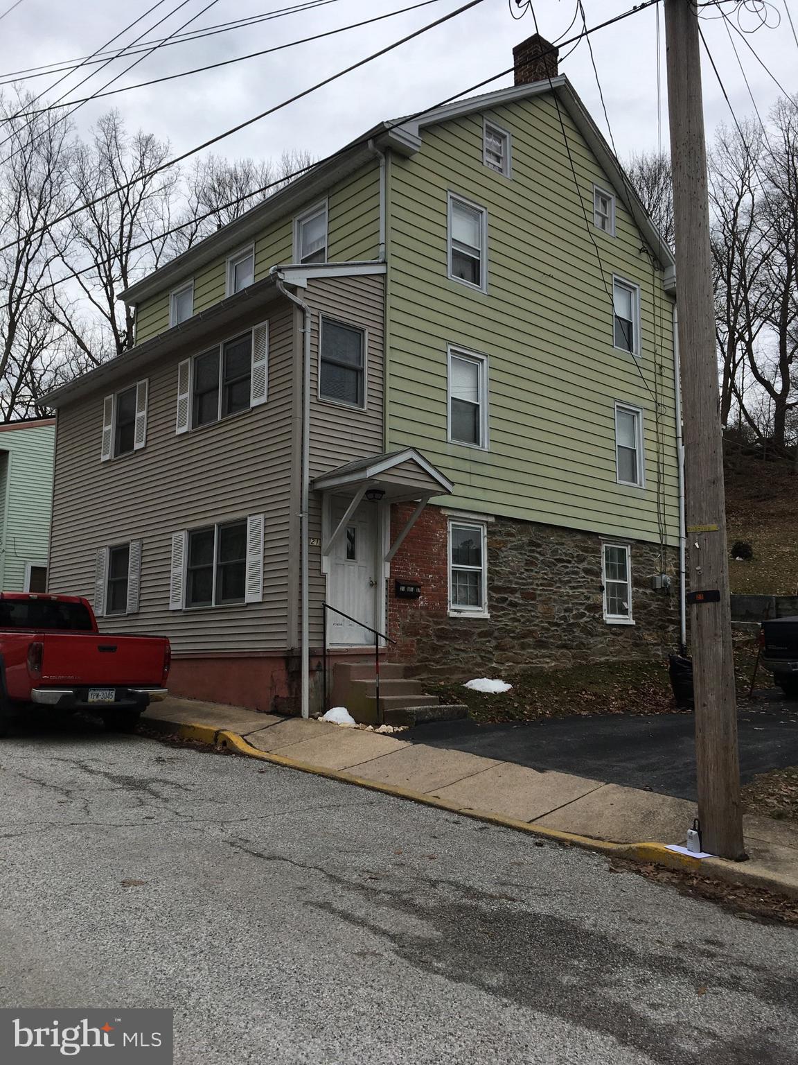 Large home in Glen Rock Boro with oversized 1 car garage & finished entry level room.  Home will not finance FHA, VA or USDA.  Back yard is a hill as most properties in Glen Rock Boro.  Home could use updates.  Heating unit is gravity type gas unit.