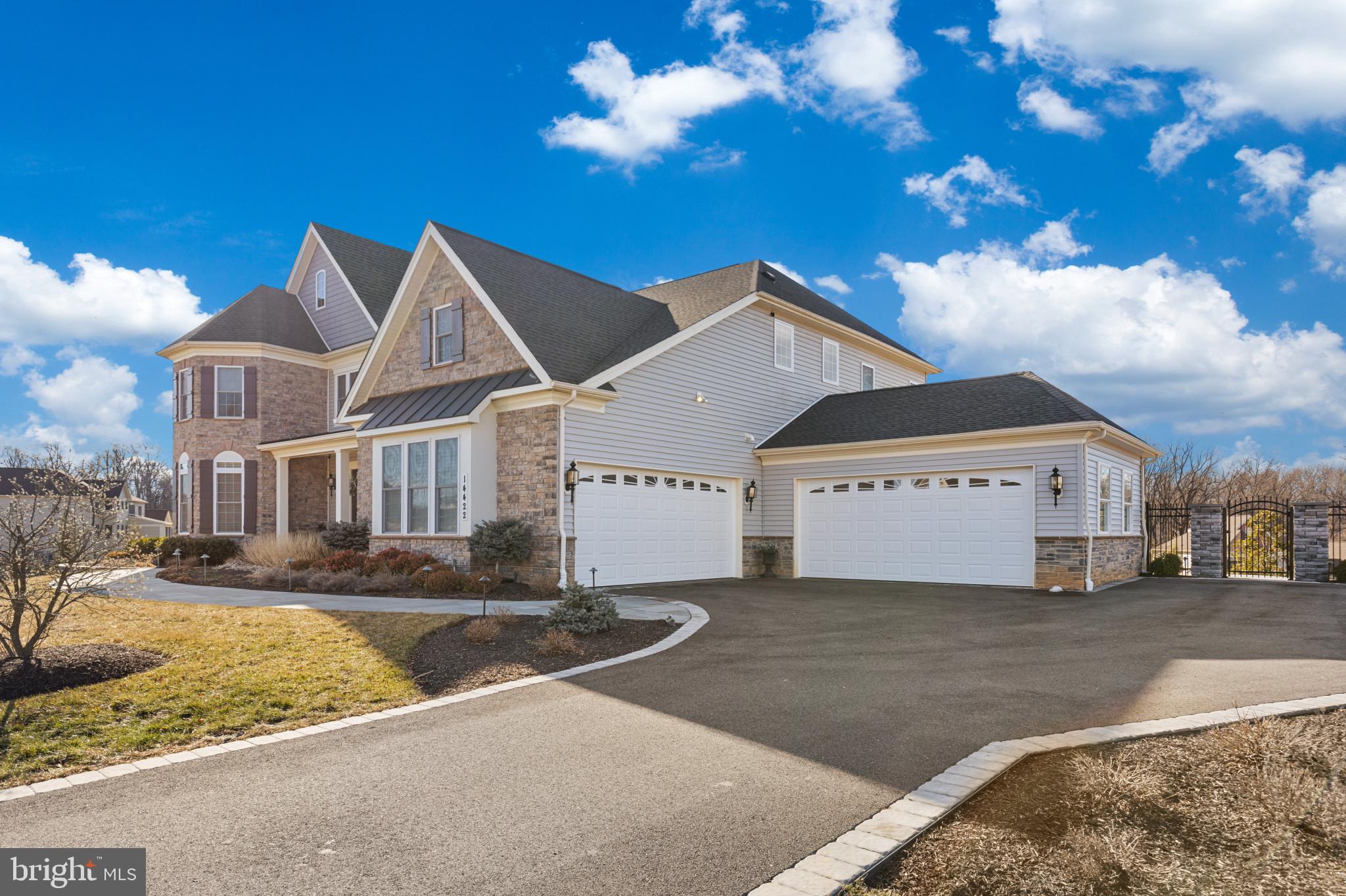 Rarely available in community of Weatherstone.  5 BR/5 Full Baths and over 5700 fin sq feet.  12+ ceilings on main level/11' on 2nd level.  Gorgeous Entry way offers dual staircase to 2nd level, second staircase in back to kitchen/family room area. Drop Zone/Mud Room from Garage with custom cubbies and drawers to keep everyone organized.  Stunning kitchen with 9 x 8 island and tons of storage and space for multiple cooks.  SS Cafe Series appliances include a 6 burner gas stove plus French Door Wall oven w/convection microwave.  Monogram Series SS fridge. Huge Panty 8 x8 with custom cabinetry. Upper Level offers 4 BRs all w/en-suite Full Bathrooms plus Bonus Room which could be office/playroom/exercise room. TWO- 2 Car Garages finished w/epoxy floors, hose bib and 2 vehicle charging stations.  Beautiful stone walkways, patio, and custom landscaping on beautiful fenced 2.0 level lot.  A MUST SEE!!!