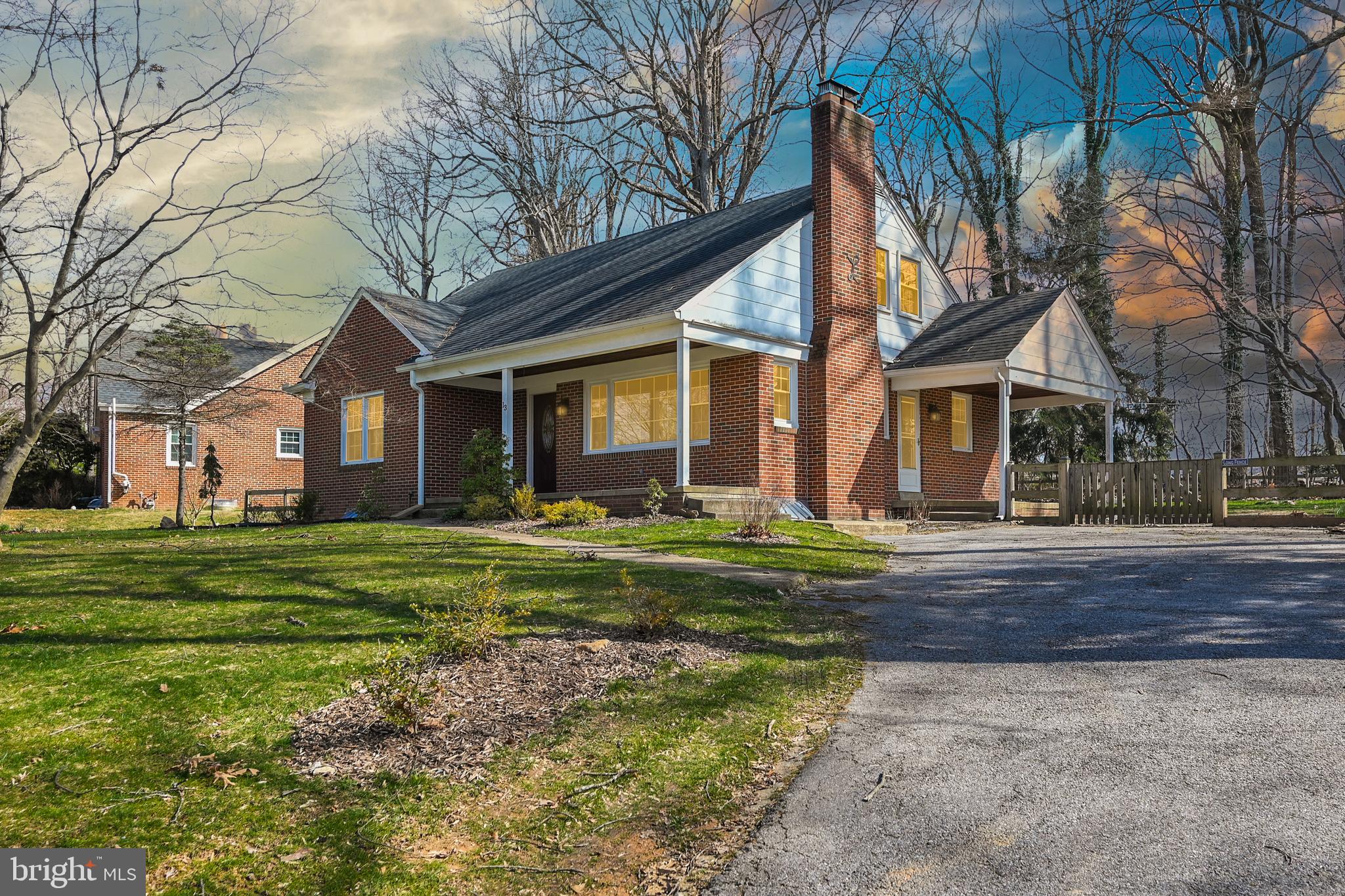 This charming brick cape cod sits in a quiet neighborhood on a large lot with fully fenced, flat yard. Fully renovated in 2017, this home utilizes every space available and is loaded with amenities in addition to being well cared for! Enter into the large freshly painted living room with wood burning fireplace, large bay window, and open entrance into the kitchen. The eat-in kitchen includes table space, stainless steel appliances, gas stove, granite counters, and door to the covered side porch entrance. The first floor also includes two sizeable bedrooms with ceiling fans and an updated bath with shower/tub combo and tile surround. Upstairs, find a huge (36' x 10'!) primary suite with walk in closet and large private bathroom with separate jetted tub and stand up shower! The basement includes a large finished family room also with working wood burning fireplace, separate laundry room, and bedroom with another full bath attached with tub/shower combo! There is also a walk out exit to the back yard and additional unfinished storage. The roof is from 2017, and within the last 5 years the sellers have installed a radon mitigation system, chimney liners both for fireplaces and furnace, replaced the gutters and upgraded to 6", replaced the front bay window to be double pane, and the exterior basement door. The expansive yard is fully fenced with mesh (also within the last 5 years) and includes a shed for storage. 13 Sheraton Rd has been well maintained, has a lovely functional layout, and is ready for its new owners!