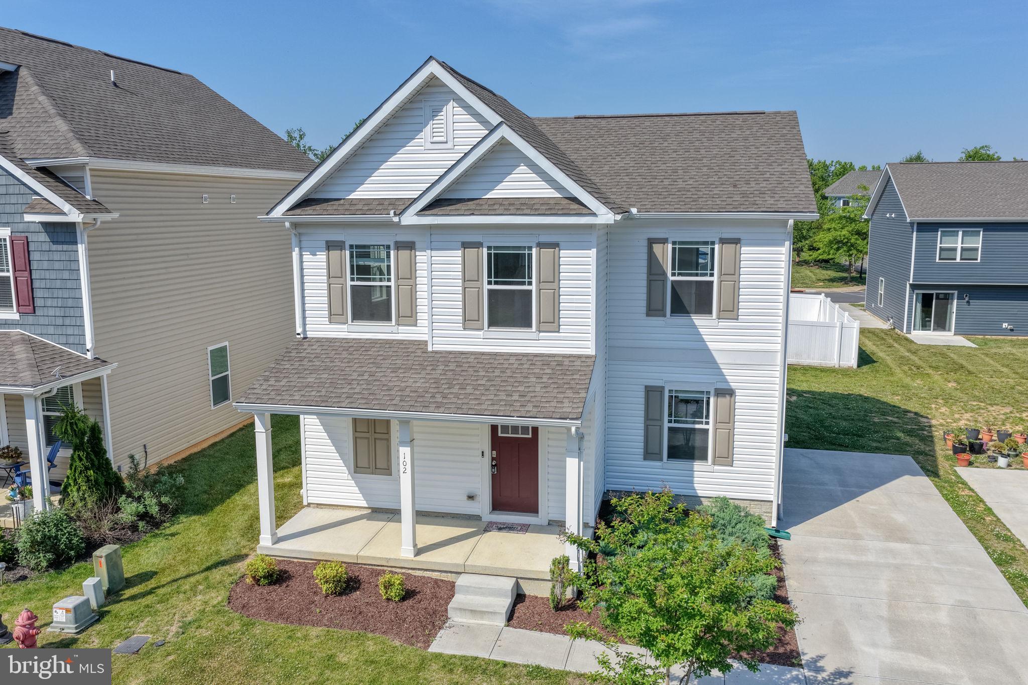 Welcome to 102 Flying Cloud a new community known as The Village of Chestertown. This is a rare opportunity to own a home at this price and condition. Designed to with an open 1st floor features a bright white kitchen and dining area open to a large living room for entertaining and a 1/2 bathroom. The 2nd floor features 3 bedrooms 2 full bathrooms. The primary feature private bath and large closet. The exterior has large backyard for friends and family concrete driveway and freshly manicured yard. Call today for private showing today.