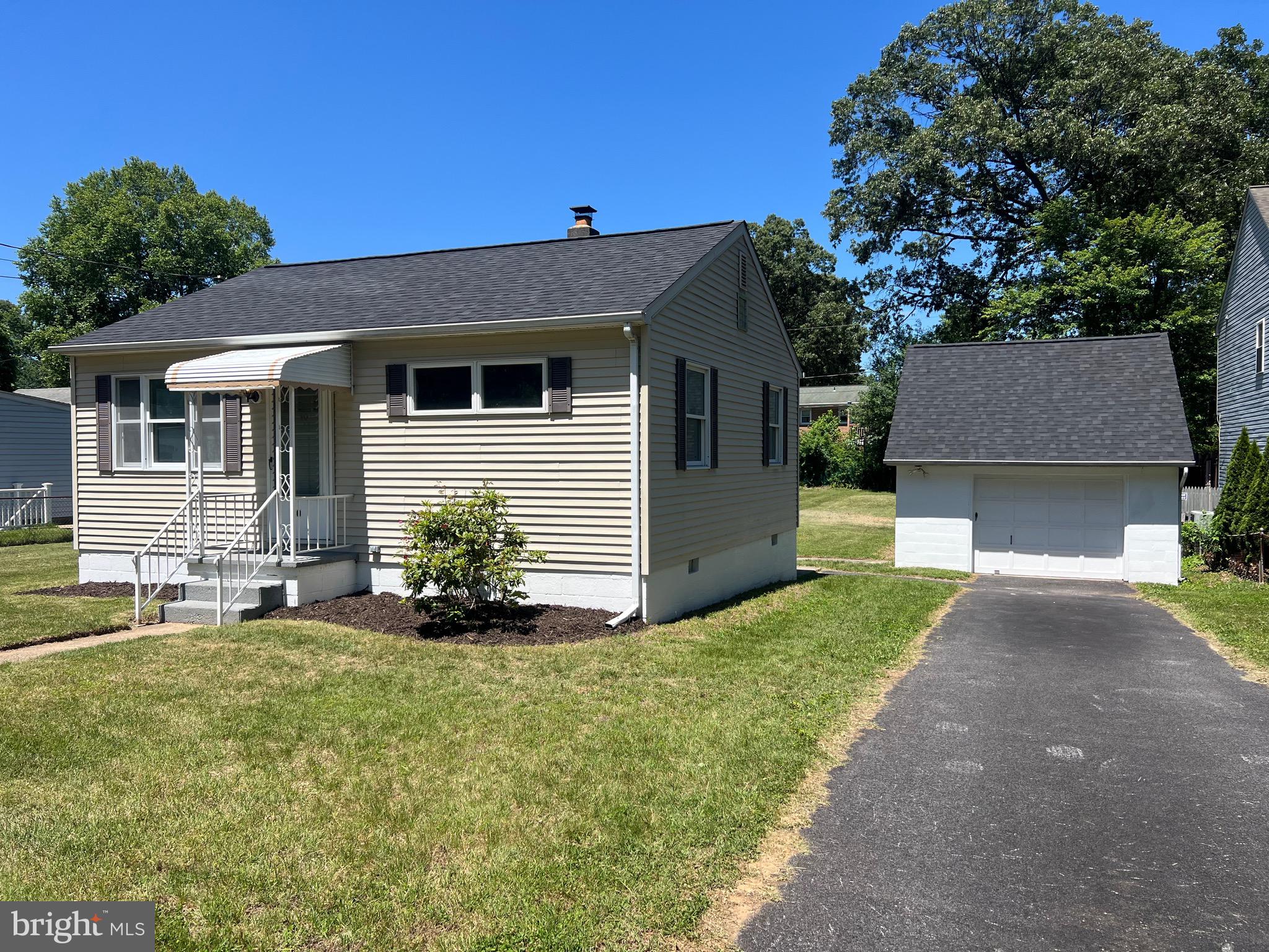 What a great deal in water access neighborhood with boat ramp.  Two bedrooms and one bathroom rambler style home within commuting distance to Baltimore and Annapolis.  New roof, flooring, paint, and appliances.  Bonus room on rear of the house that backs to the large and flat backyard.  Detached garage which could be a workshop as well.  Come see this quaint gem because it won't last long. 
front door to be replaced or credit.
Be very careful when going into the basement not to bump your head...the entrance is very low...