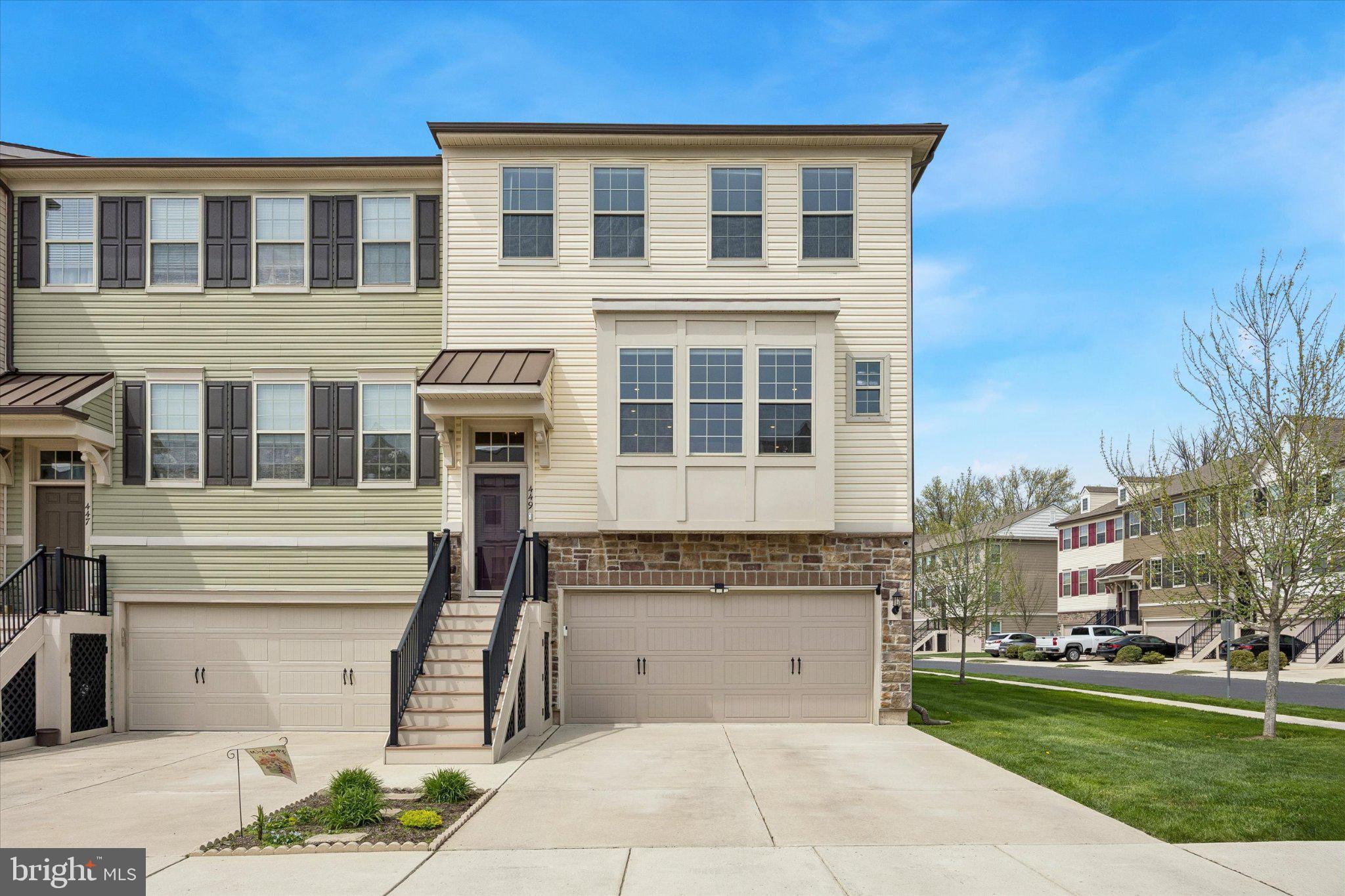 449 Tall Oaks Drive delivers something increasingly difficult to find—a home with high
end upgrades that still feels warm, comfortable, and easy to live in.
This beautifully upgraded end-unit townhome was thoughtfully customized both during
and after construction, creating a home that offers more space, more functionality, and
more finished details than many others in the neighborhood. The 3-story rear extension
adds valuable square footage and enhances the overall flow, of the home, while the
end-unit location allows for additional windows and abundant natural light throughout.
Inside, luxury vinyl plank flooring stretches throughout the home, tying each space
together with a clean, modern look. The upgraded window trim package, custom
lighting, and designer touches add character without overwhelming the space. A custom
drop zone near the lower entry door provides stylish organization and everyday
practicality.
The kitchen was designed to be both visually impressive and highly functional, featuring
upgraded cabinetry, stainless steel appliances, premium quartz countertops, and a large
granite center island for entertaining or casual meals. The walk-in pantry features a
pocket door and a custom “Closets by Design” package adding style and organization.
The open-concept layout creates seamless flow between the kitchen, dining, and living
areas, making the space feel connected, comfortable and inviting.
Upstairs, the large primary suite offers a relaxing retreat featuring an upgraded box
ceiling along with generously sized His and Her walk-in closets. These closets each
feature their own custom “Closet by Design” layout. The beautifully upgraded en suite
features a custom frameless shower door and elevated finishes throughout. The
additional bedrooms are spacious and versatile, ideal for guests, office space, or
growing households. The laundry area featuring newer washer and dryer is located on
the bedroom level for added convenience.
One of the standout features of this property is the outdoor living space. Unlike many of
the homes in the neighborhood, this property includes a professionally designed
hardscape patio and retaining wall that creates the perfect extension of the home for
outdoor dining, gatherings, or relaxing evenings.
Additional highlights include an Industrial-coated garage floor, Tankless Water Heater,
end-unit privacy and extra windows, countless premium builder upgrades and post-
settlement enhancements.
Convenient access to shopping, restaurants, Costco, and the Warminster train station,
this home offers the perfect balance of upgraded living and practical everyday
convenience in one exceptional package.