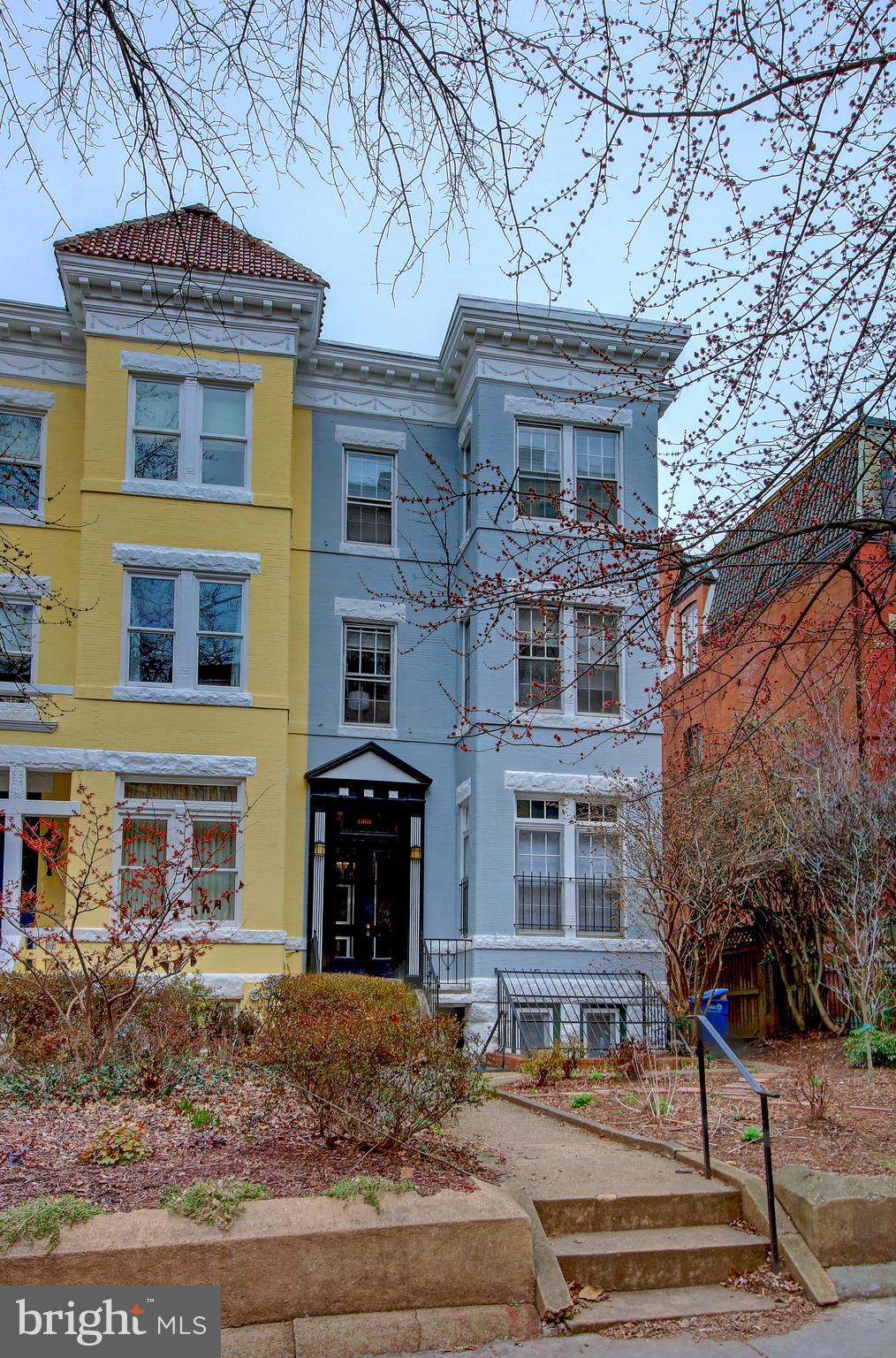 Bright spacious 3 bedroom, 2 bath apartment occupying 3 levels of a lovely bay front Victorian Townhouse. Foyer entry.  Large double living room with built ins and a
bay front that is awash in southern light.  Eat in country kitchen. Private deck accessible from the kitchen.
Great closet space.  One block to Conn Ave. Easy access to 2 Metro stops. 2 Bike Share Stations nearby. Convenient to restaurants and shopping in Dupont, Calvert/Woodley, or Adams Morgan. Laundry is common to the 3 units. Bike score 91/Walkscore 96.