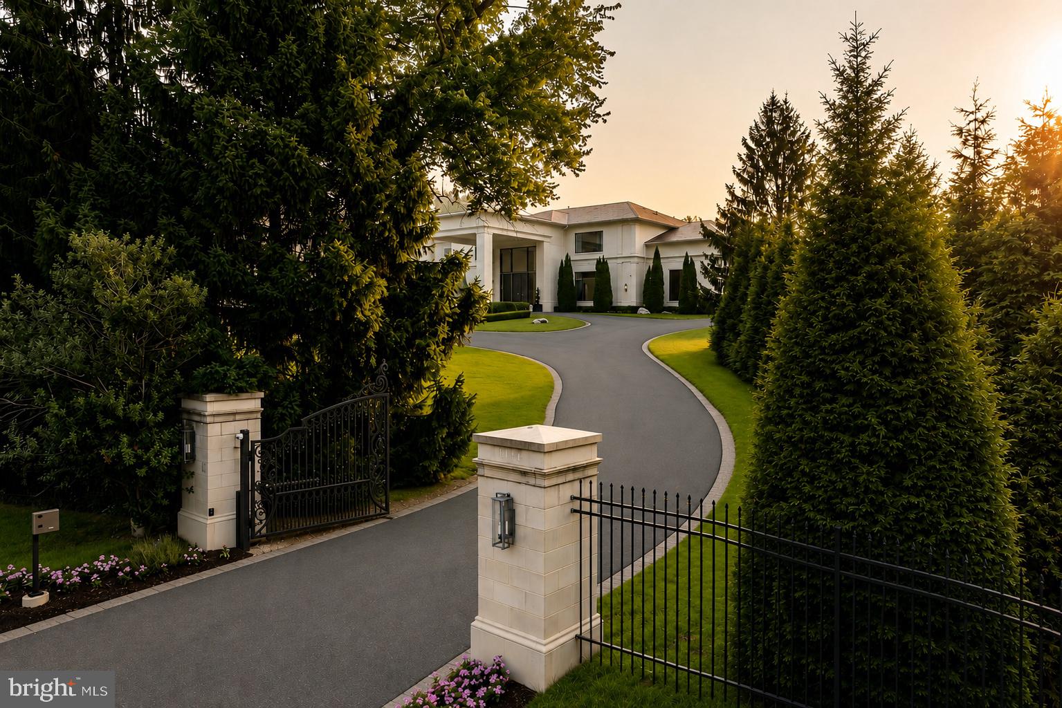 Introducing 8880 Bradley Blvd, a striking contemporary estate set on a fully gated two-acre parcel in one of Bethesda’s most prestigious enclaves. Designed for those who value architectural distinction, privacy, and resort-caliber living, this extraordinary residence offers approximately 13,750 square feet across three levels, with 7 bedrooms, 7 full baths, 2 half baths, and a custom hydraulic elevator serving every floor. From the moment of arrival, the estate makes a commanding impression. An app-controlled arched iron gate opens to a long, scenic approach, culminating in a circular motor court, manicured grounds, and a custom Italian bronze entry door. Inside, the dramatic foyer rises to 24-foot ceilings and is crowned by a sculptural custom light installation by Cameron Design of London, setting the tone for the home’s bold modern aesthetic and refined craftsmanship. Created for both grand entertaining and seamless daily living, the residence showcases expansive interiors, clean architectural lines, sophisticated finishes, and state-of-the-art smart home integration. The main kitchen is appointed with commercial-grade appliances and exceptional workspace, while a separate scullery kitchen with its own entrance provides ideal support for catered events, staff, or effortless everyday functionality. The home’s lower level delivers a true private wellness and entertainment retreat. Thoughtfully designed for leisure at the highest level, it features a Turkish bath with separate warm room and heated marble surfaces, a fully equipped fitness studio, state-of-the-art theater, wine and cigar lounge, and an additional kitchenette with full-size refrigerator, dishwasher, and microwave. Upstairs, the private quarters continue the home’s sense of elevated comfort and calm. The owner’s suite is a sanctuary unto itself, complete with a spa-inspired bath with heated floors, an expansive two-room dressing area, and a serene sitting room with morning bar. Each secondary bedroom is generously scaled and beautifully appointed. The exterior amenities rival those of a luxury resort. Framed by mature trees for exceptional privacy, the outdoor living environment includes a saltwater pool with infinity edge, mosaic-tiled spa, four gas fire pits, and a cabana pavilion with outdoor kitchen, fireplace, and generous entertaining areas. Whether envisioned as a private family compound, ambassadorial residence, or executive retreat, the estate offers a rare combination of grandeur and seclusion. A four-car attached garage with Porsche charging station, basketball hoop, and air conditioning adds further convenience. Throughout the home, remote-controlled window treatments, expansive windows, whole-house soundproofing and insulation, central vacuum, app-controlled surround sound, advanced security, five commercial-grade HVAC systems, two 75-gallon hot water tanks, and generator backup underscore the property’s exceptional infrastructure and readiness. Only minutes from the finest golf, acclaimed schools, upscale shopping, fine dining, and the heart of Washington, D.C., 8880 Bradley Blvd offers a lifestyle that is at once prestigious, private, and profoundly peaceful. Whether serving as a family legacy property, an ambassadorial residence, or a refined executive escape, this remarkable estate captures the essence of modern luxury—where striking design, uncompromising privacy, and the ease of a five-star resort are woven into everyday life.