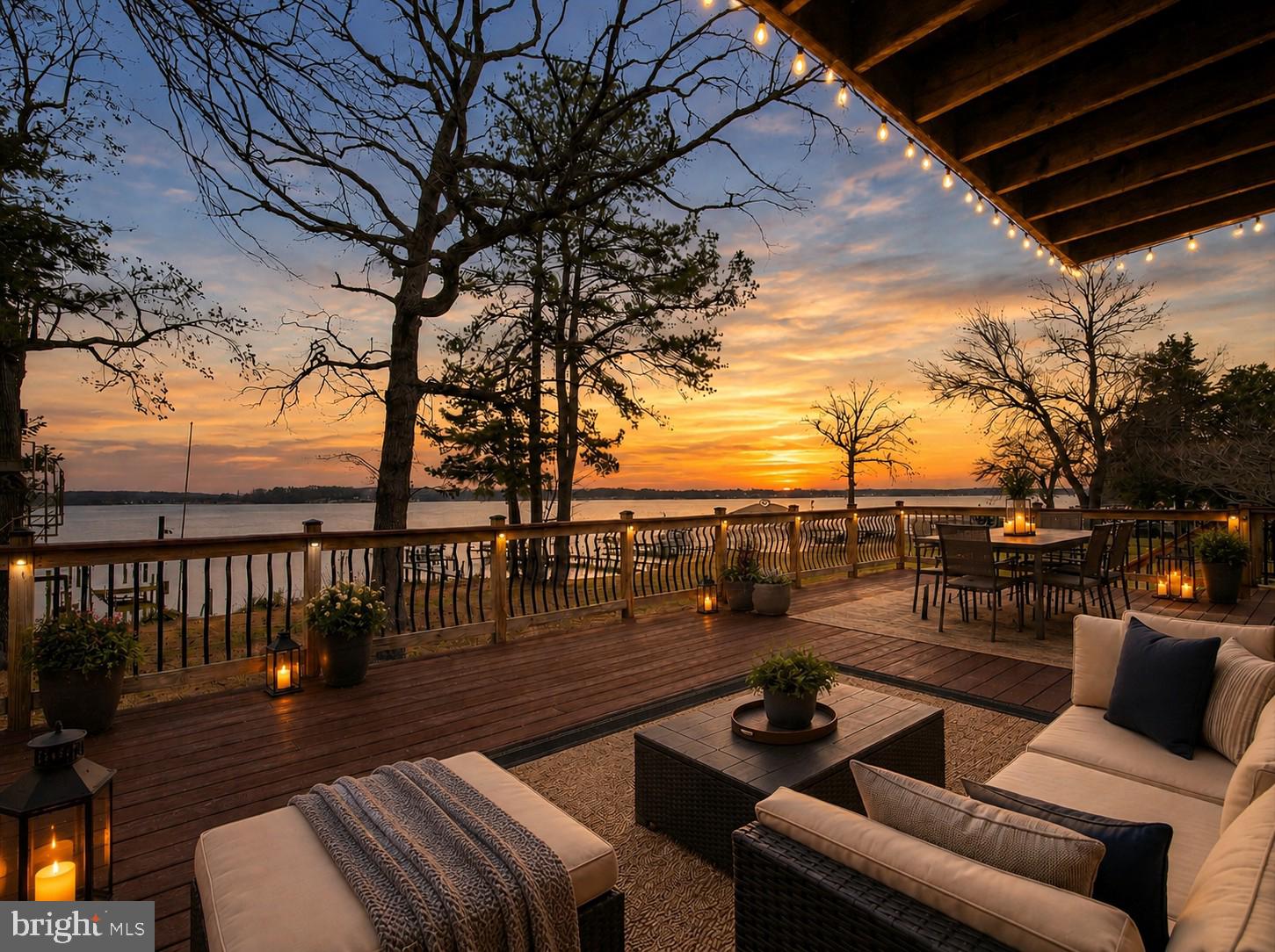 You’ve waited your whole life to wake up to views like these. Now is your chance! This home features 5 full bedrooms and 4 full baths on a secluded .36 acre lot at the end of a crepe myrtle lined driveway, approx 74ft of shore line and includes your very own waterfront treehouse!! Over 3400 sq ft of finished living space and over 4600 total sq ft with soaring ceilings, views for days and a massive wrap around deck. Not only can you enjoy the waterfront life, but there is opportunity to earn income to pay for it! There is a full 1BR/1BA suite with separate entrance on the back of the home with AirBNB or in-law potential.  The main floor is full of character with an open floor plan, fireplace, soaring ceilings, tons of natural light and windows that take advantage of the views. There are also two generously sized main floor bedrooms and a spacious updated full bath. The upper level is where you want to end your day. A full and private primary suite complete with vaulted ceilings, walk-in closet, custom updated bath and balcony overlooking the waterfront. Also on this level is a huge unfinished but insulated dormer space. It’s a blank slate but would be perfect for an office, gym, studio or whatever your heart desires. The lower level includes a mudroom area with access to the two-car garage, a full bath, additional bedroom and a large family/rec room with pellet stove and sliders to a stone patio. This could be a suite in itself! Amazing potential for multi-generational living. The yard is a peaceful, secluded retreat and the treehouse has four bunks and its own balcony! Step down to your pier with new decking and room for chairs or crab table as well as jet ski lift and plenty of places to dock your boat and for guests to tie up. The natural shoreline protects against erosion AND you don’t have to mow the hill! Enjoy high elevation with NO FLOOD INSURANCE needed. Currently zoned for sought after Sparrows Point Middle and High schools (buyer to verify). All of this with super easy access to 695, minutes to 95, Tradepoint Atlantic, Canton, Hopkins Bayview and nearby waterfront parks. Life is short – Buy the Waterfront!!!